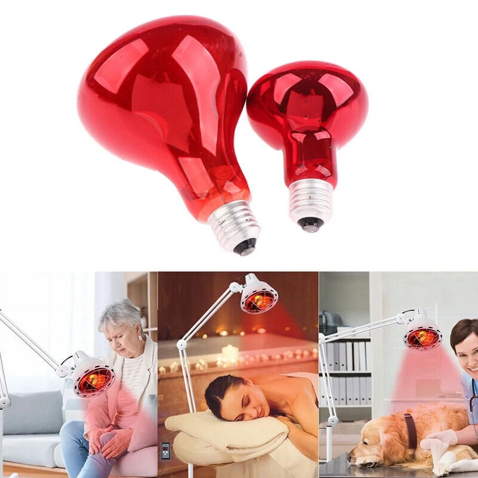 Infrared Red Heat Light Therapy Bulb Lamp Muscle Pain Relief 100/150 ^, Therapy Device for Skin Care Pain Relief