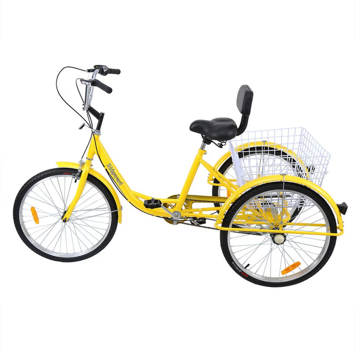 Fithood Adult Tricycle 24inch 7 Speed 3Wheel Bike Cruiser Trike w/ Shopping Basket