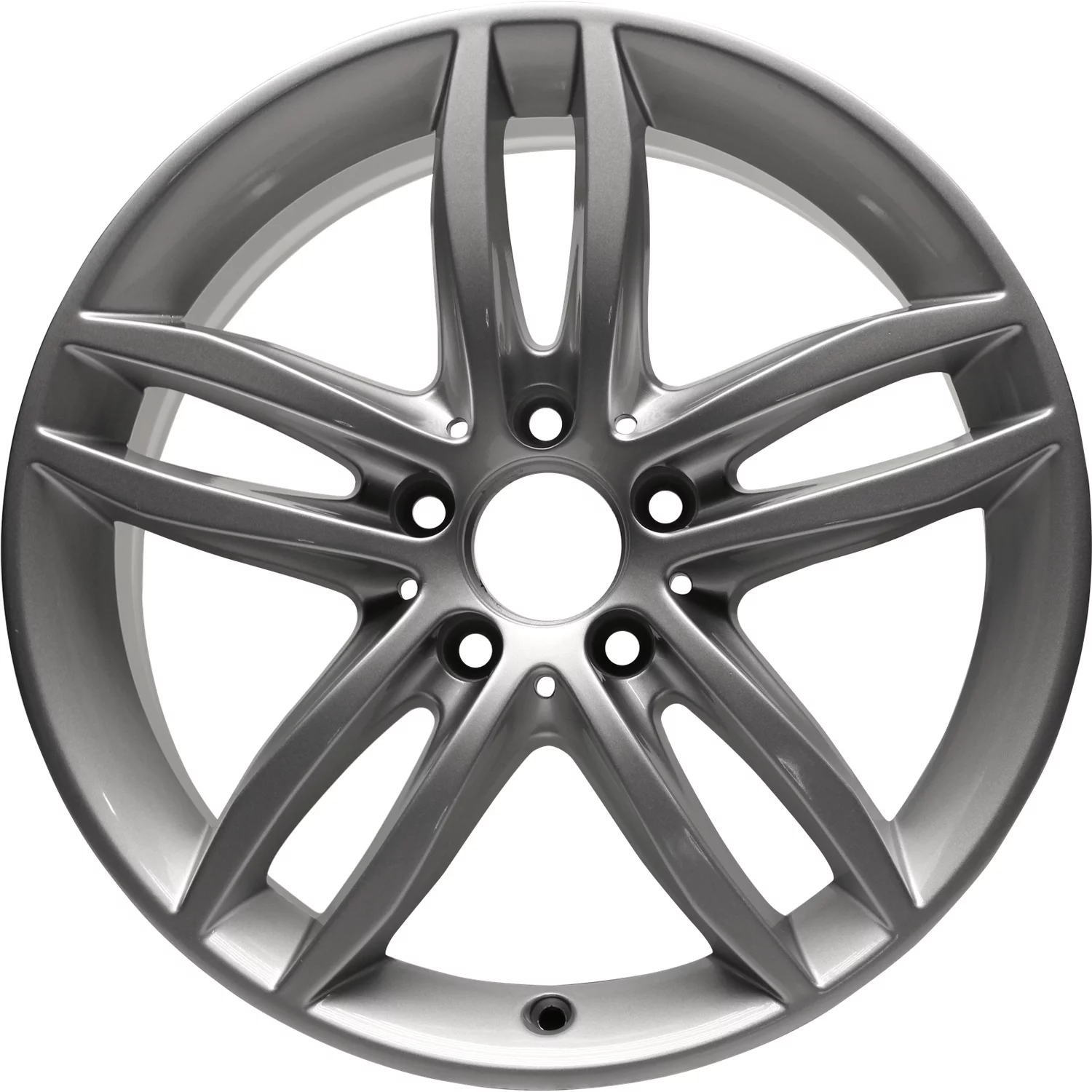 17 X 7.5 New Aluminum Alloy Wheel Replica, All Painted Bright Silver, Fits 2012-2014 Mercedes C250