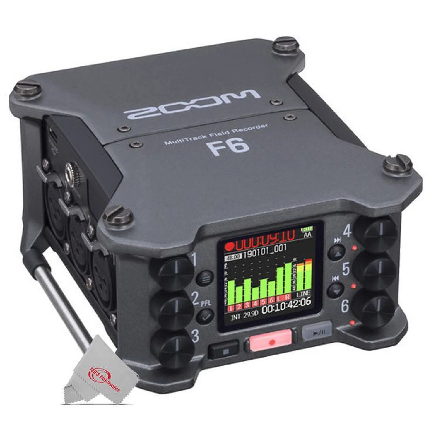 Zoom F6 6-Input / 14-Track Multi-Track Field Recorder with ZDM-1 Podcast Mic Pack