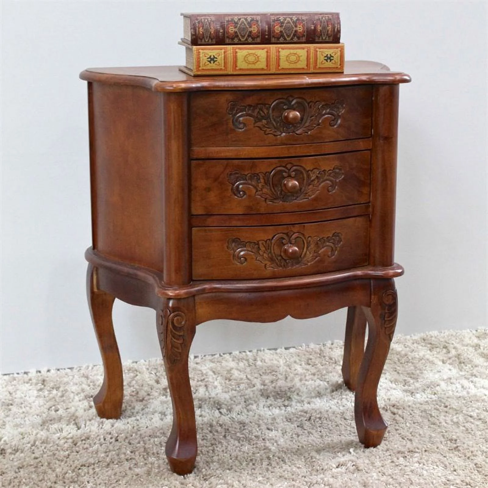 Bowery Hill 3 Drawer End Table in Walnut Stain
