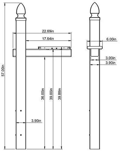 Gibraltar Mailboxes Whitley 4x4 Rust-Proof Plastic White, Cross-Arm Mailbox Post, WP000W01 2-Pack
