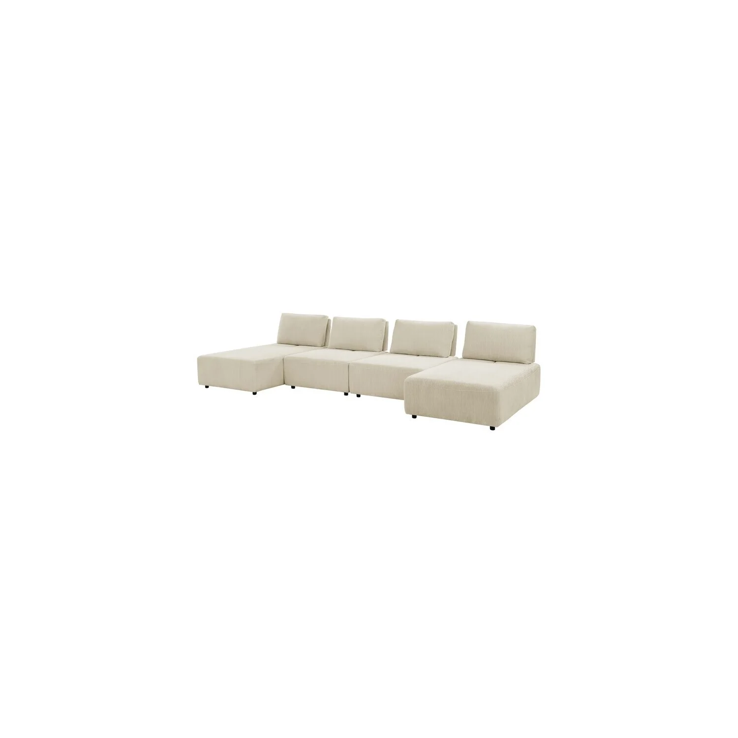HomeStock 4-Piece Upholstered Sectional