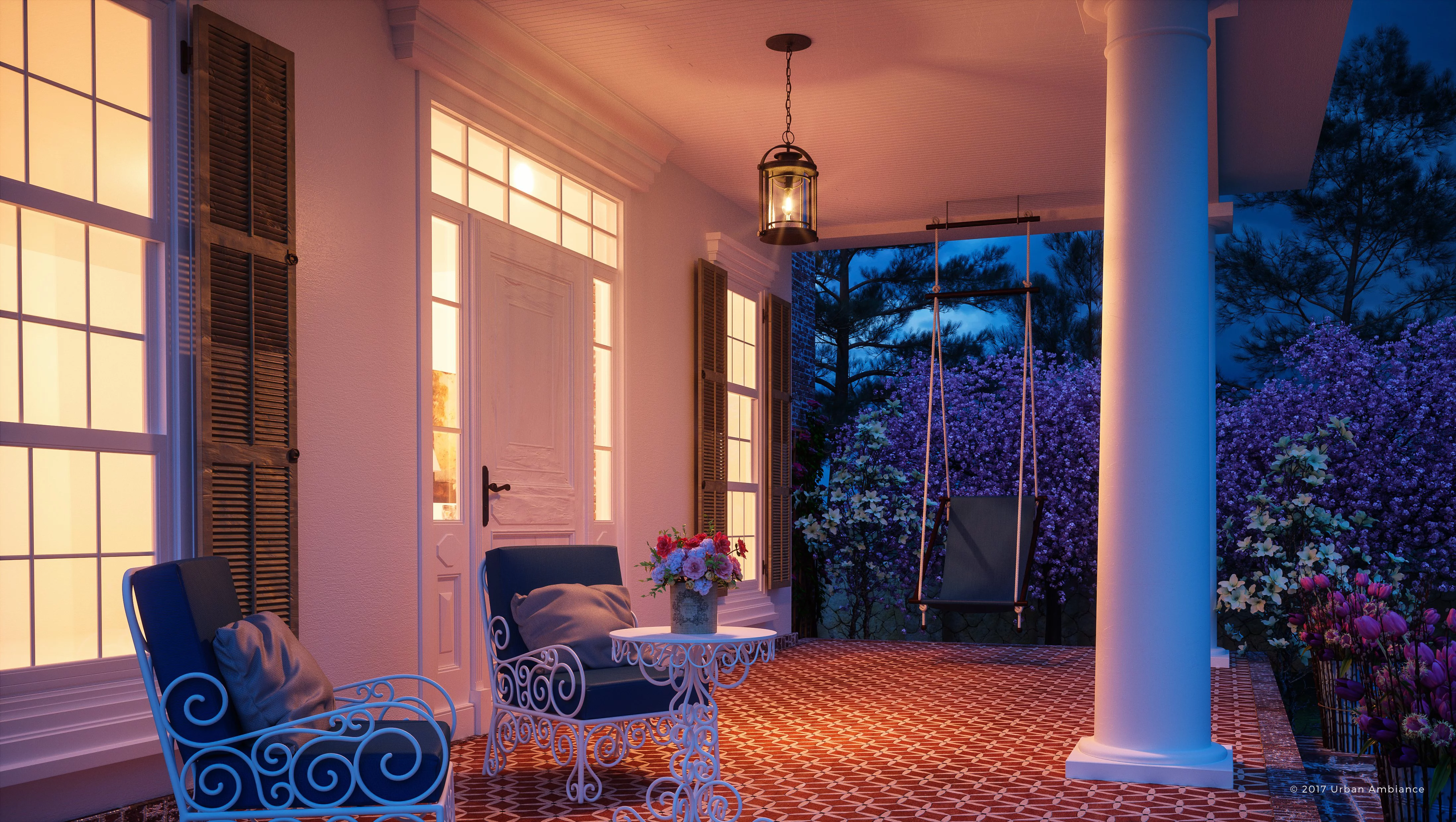 Urban Ambiance Luxury MidCentury Modern Outdoor Pendant Light, Medium Size: 18