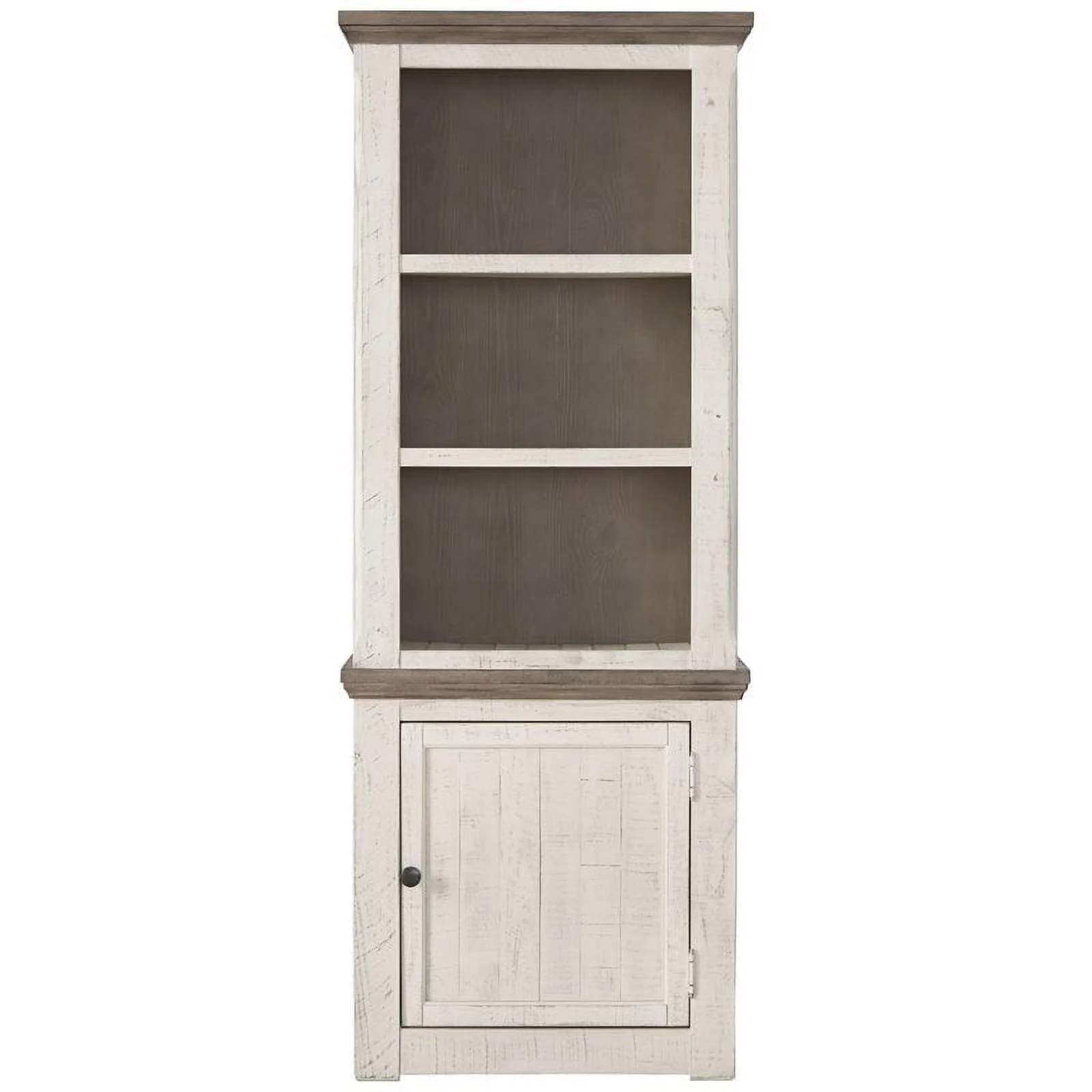 Bowery Hill Right Wood Pier Cabinet in White Wash & Gray