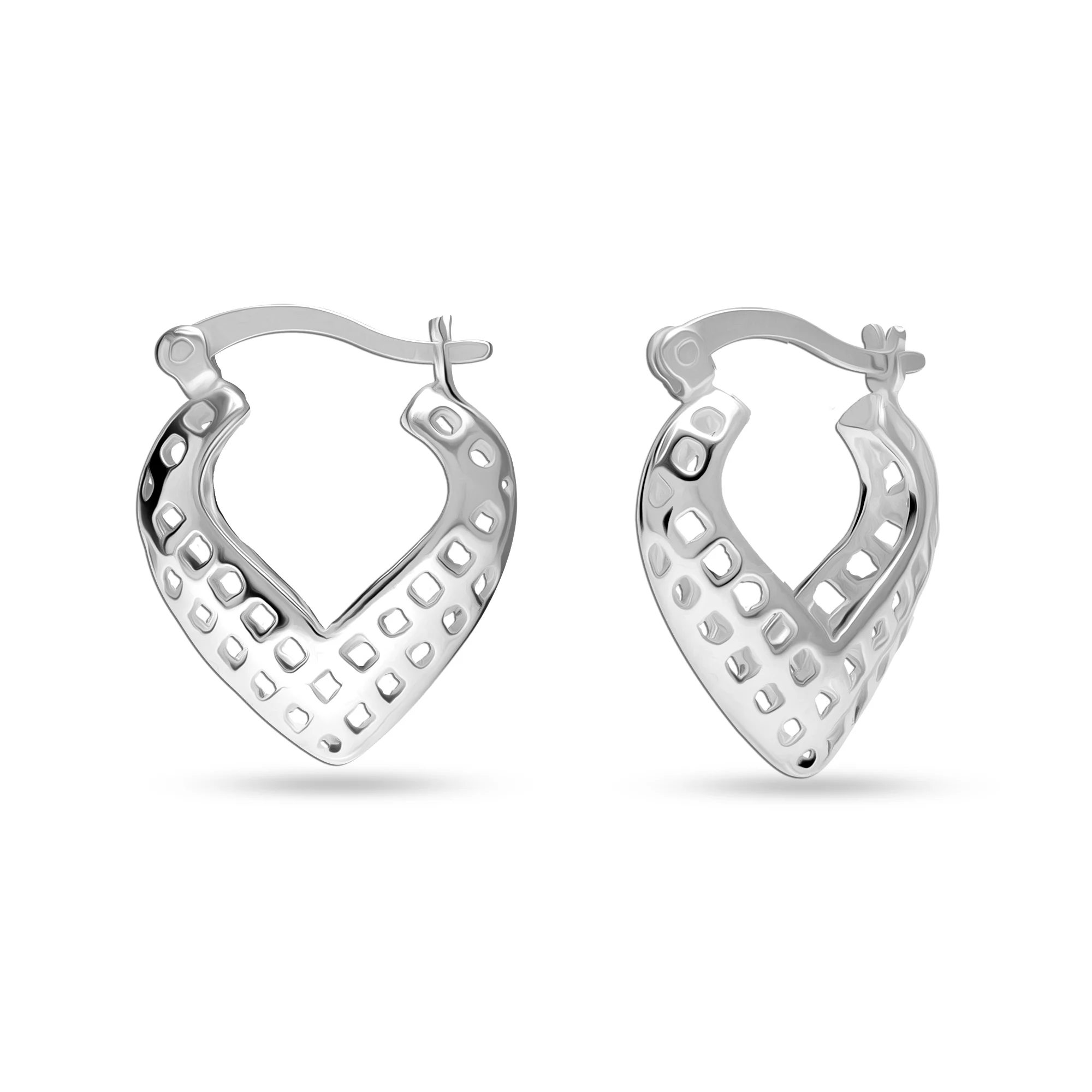 LeCalla 925 Sterling Silver Jewelry Filigree Texture Hoop Earrings for Women and Teen Girls 20MM