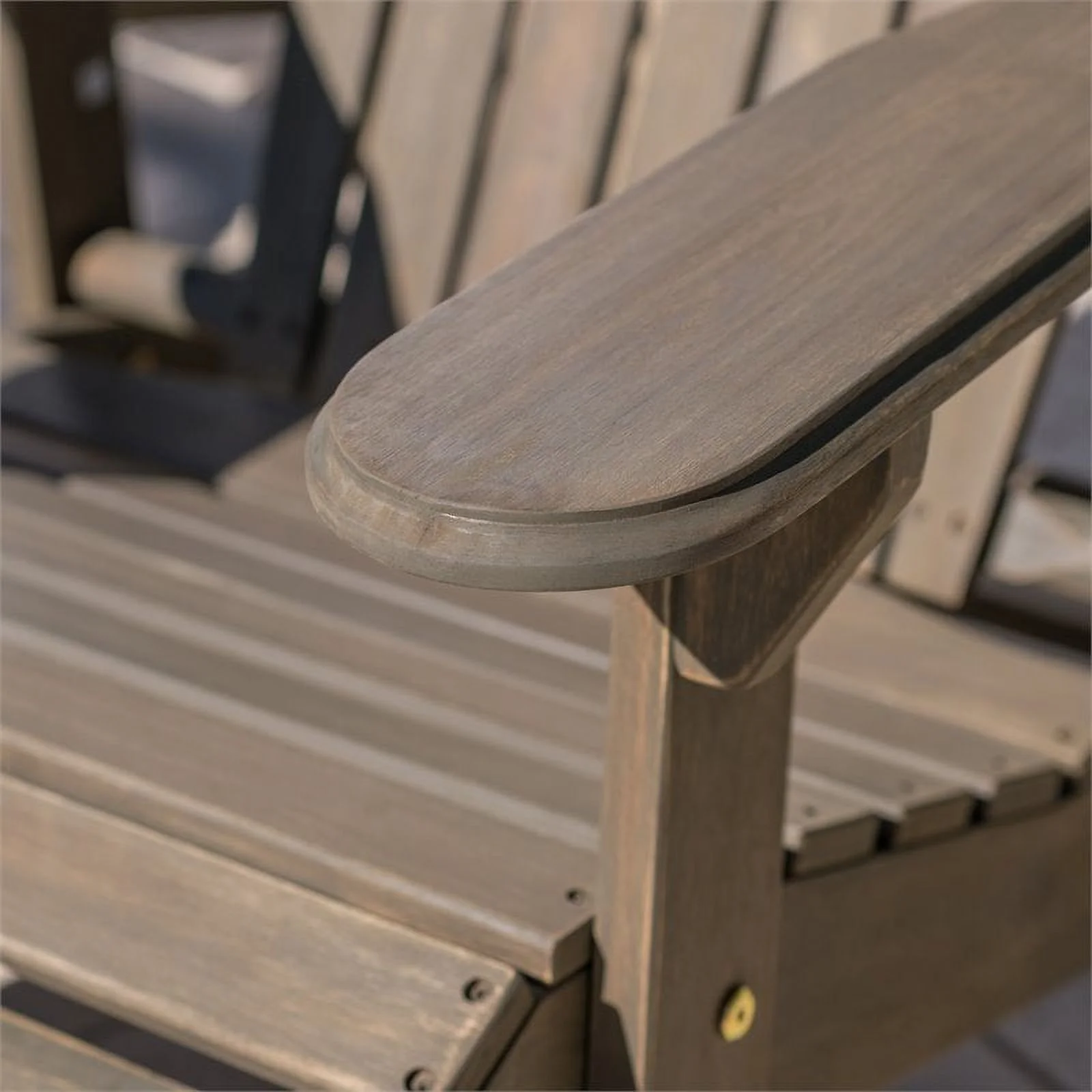 Noble House Hayle Reclining Wood Adirondack Chair w/Footrest (Set of 2) Grey