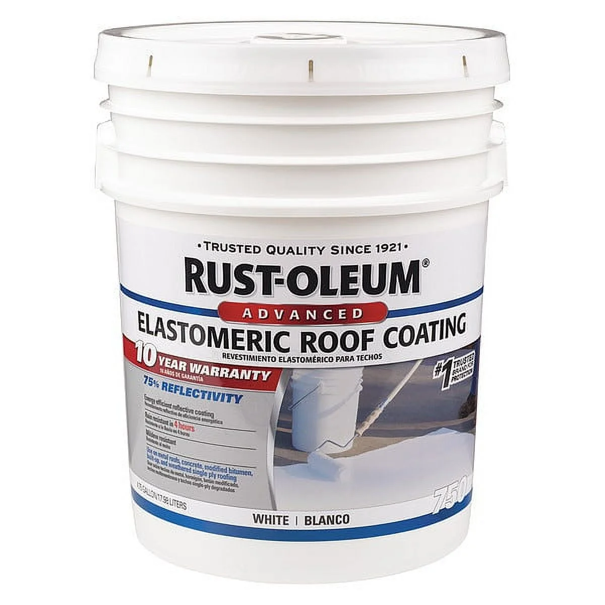 Rust-Oleum Elastomeric Roof Coating, 4.75 gal., White, Base Type: Water