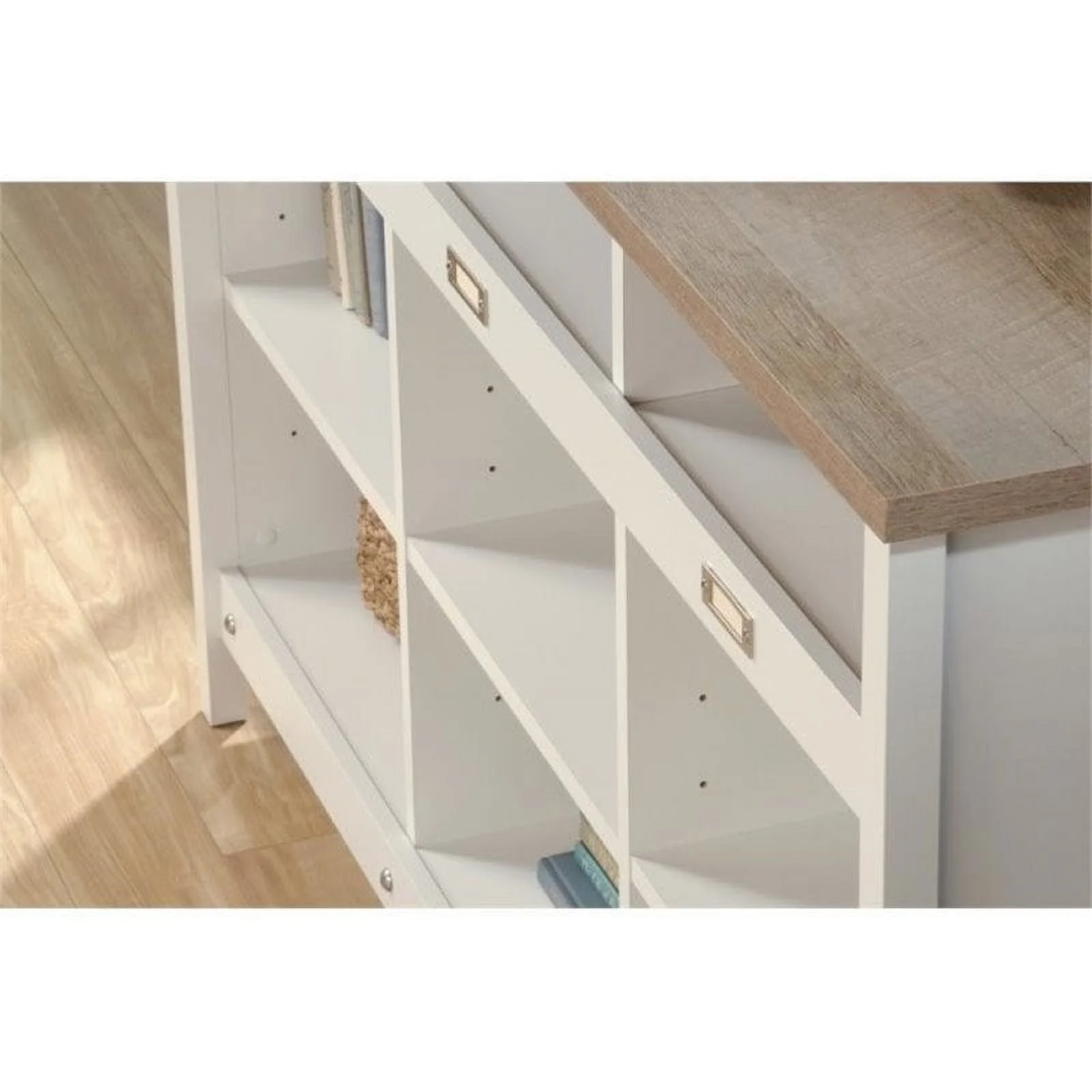Pemberly Row 9 Cubby Bookcase in Soft White