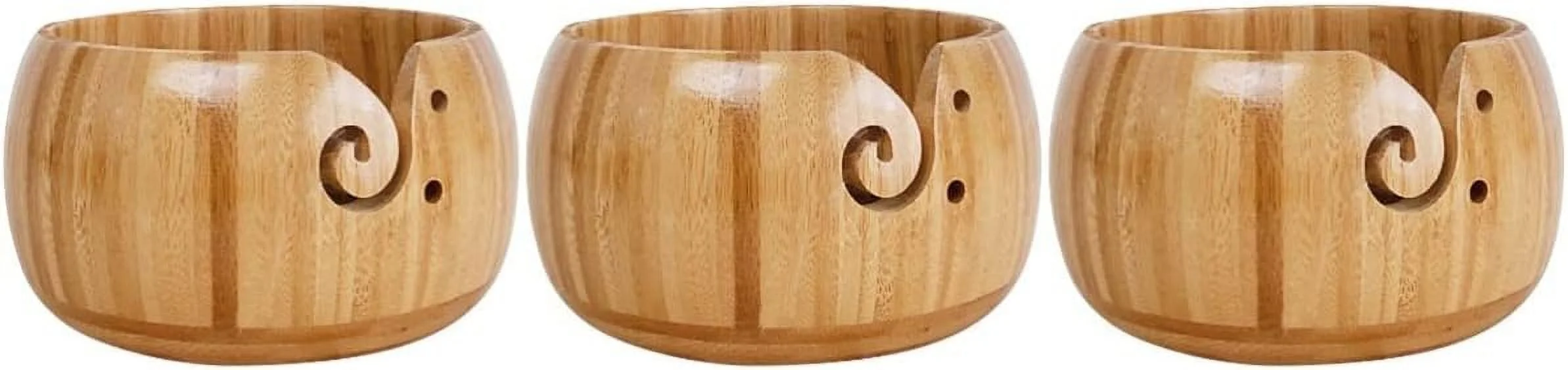 3pcs Wool Yarn Bowl Crotchet Wooden Yarn Holder Yarn Ball Storage Ball Rack Crochet Suite Yarn Container