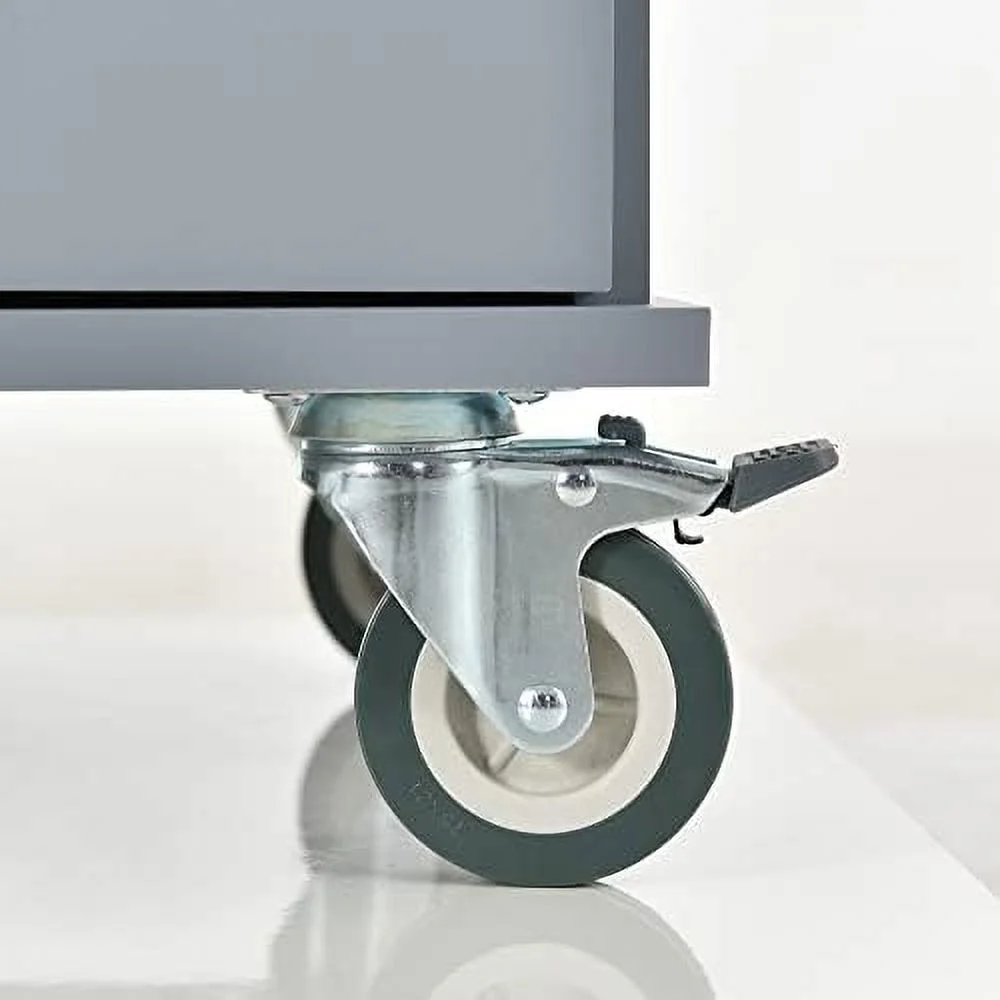 TJCGDTY Rolling Kitchen Island Cart with Folding Drop Leaf and  Cabinets  Kitchen Cart on Wheels with Spice Rack  Towel Rack and 3 Drawers  Dark Blue