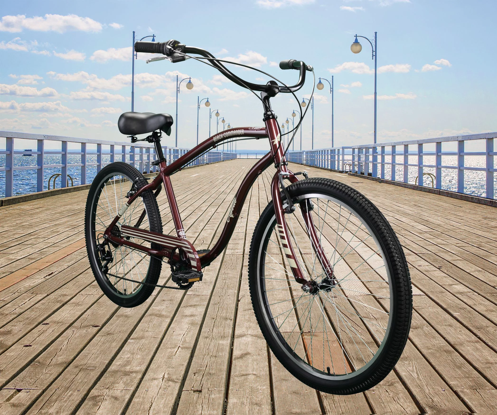 Apollo Beach Commander 26 inch, 7 Speed Cruiser Bike, Deep Red
