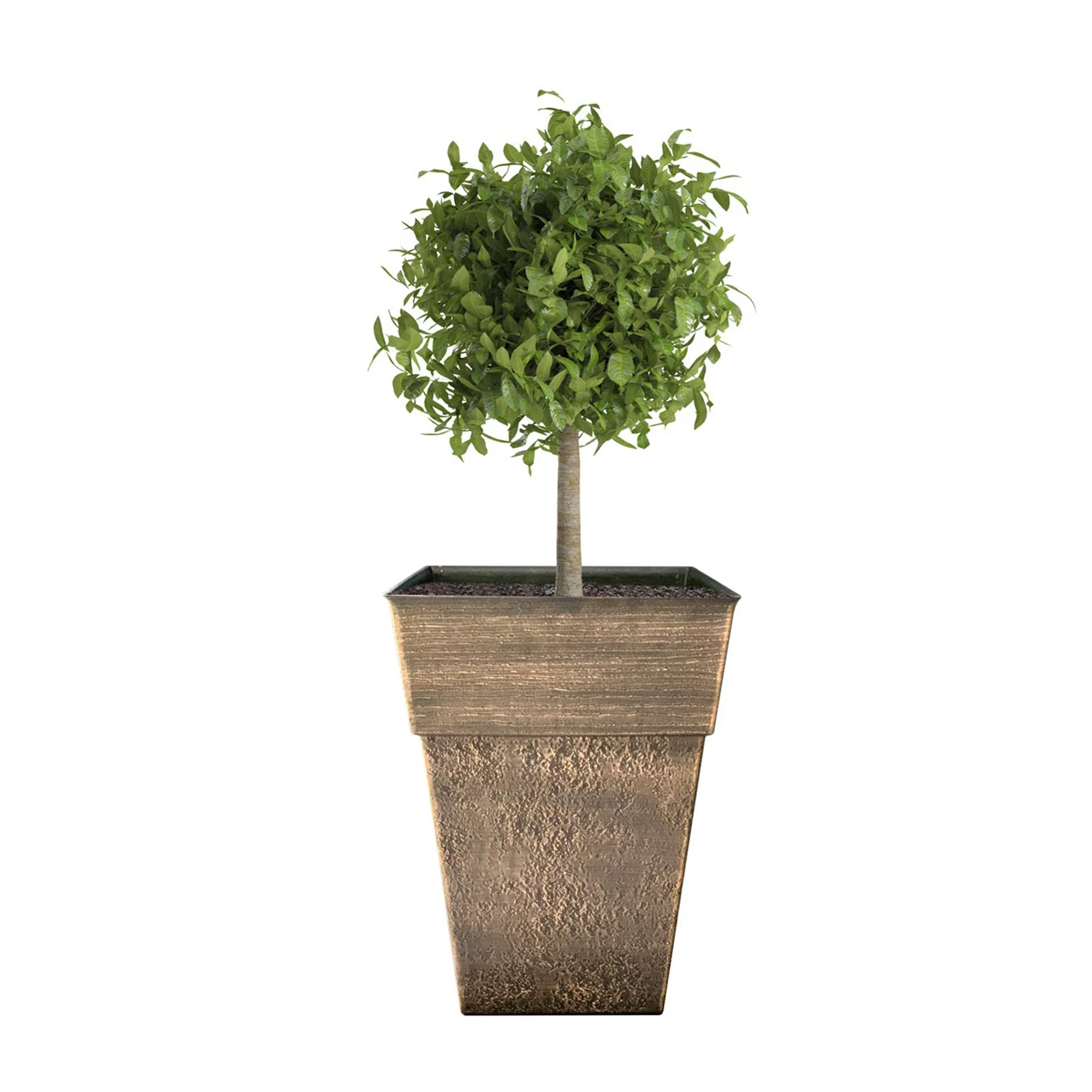 The HC Companies Avino 13 Inch Square Resin Planter Pot, Celtic Bronze