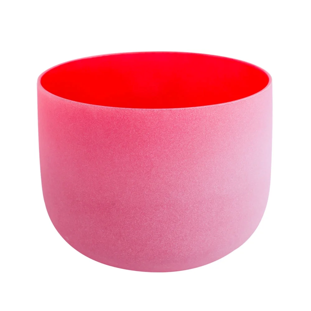 ENERGYSOUND Frosted C Root Chakra Red Color Quartz Crystal Singing Bowl 12 inch