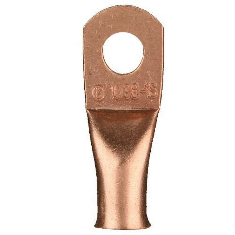 Install Bay CUR412 Copper Uninsulated Ring Terminal, 4 Gauge, 1/2