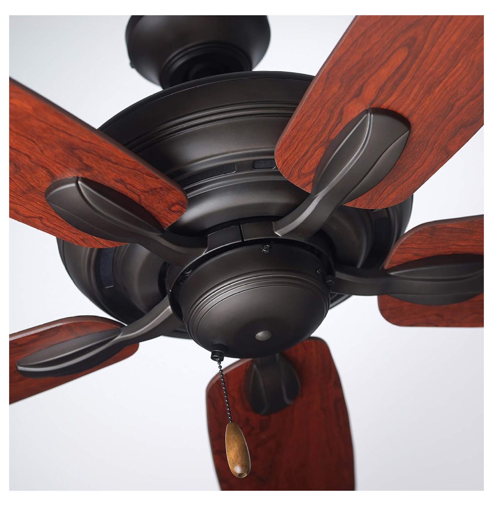 LED Ceiling Fan with Light Kit | 52 Inch Fixture with 5 Blades, Removable Glass Shade, and Pull Chain | Low Profile Hugger with Dual Mount Design and Downrod, Oil Rubbed Bronze