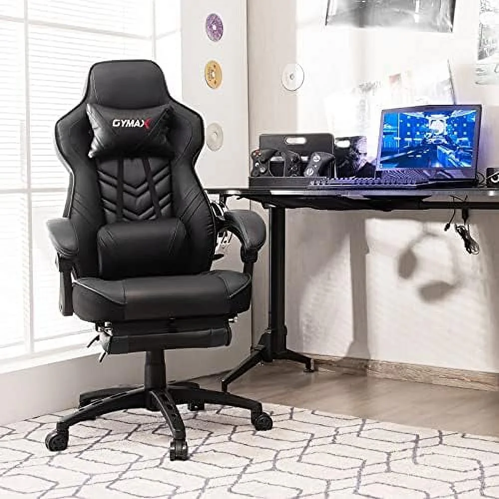 JDZHAPPYLIFE Gaming Chair  Ergonomic Computer Chair with Footrest  Linkage Armrests & Lumbar Cushion  Big Wide High Back Video Gaming Chair  Reclining Office Rolling Chair for Adult/T