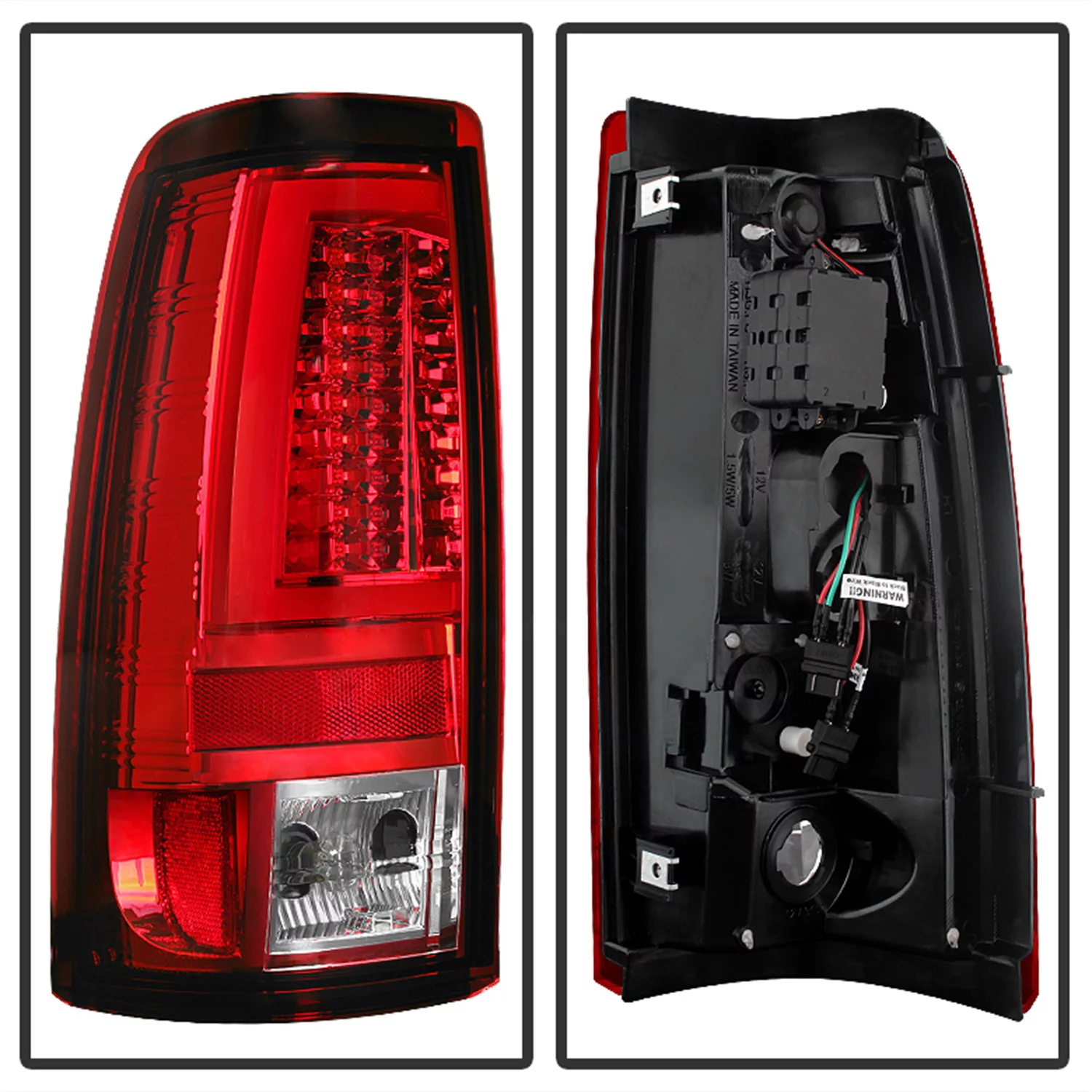 Spyder Chevy Silverado 1500/2500 99-02 (Not Fit Stepside) / GMC Sierra 1500/2500/3500 99-03 Version 2 LED Tail Lights - Red Clear Fits select: 1999-2001,2003-2007 CHEVROLET SILVERADO