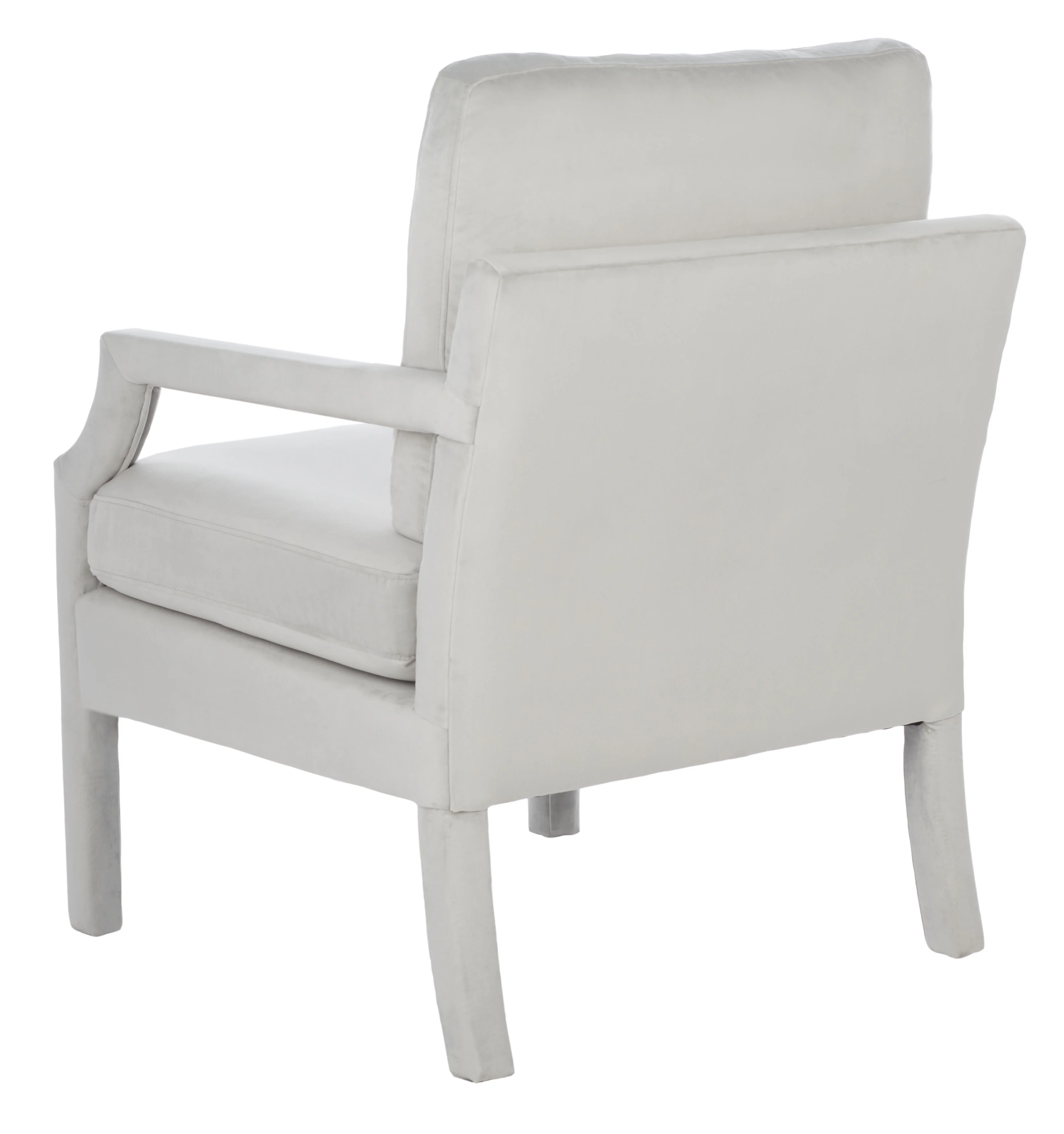 SAFAVIEH Genoa Modern Style Light Gray Upholstered Arm Chairs (25.8 in. W x 29.1 in. D x 35 in. H)