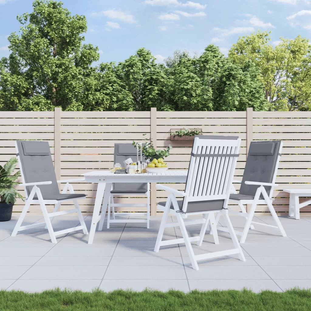 Aibecy Highback Chair Cushions 4 pcs Gray Oxford Fabric