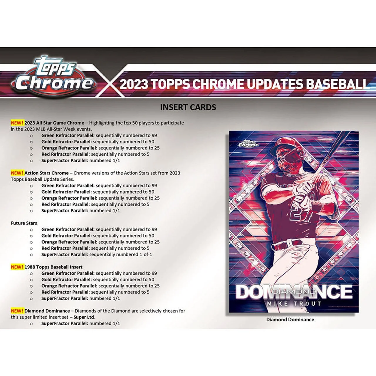 MLB 2023 Chrome Update Series Baseball Trading Card HOBBY JUMBO Box (3 Autographs!)
