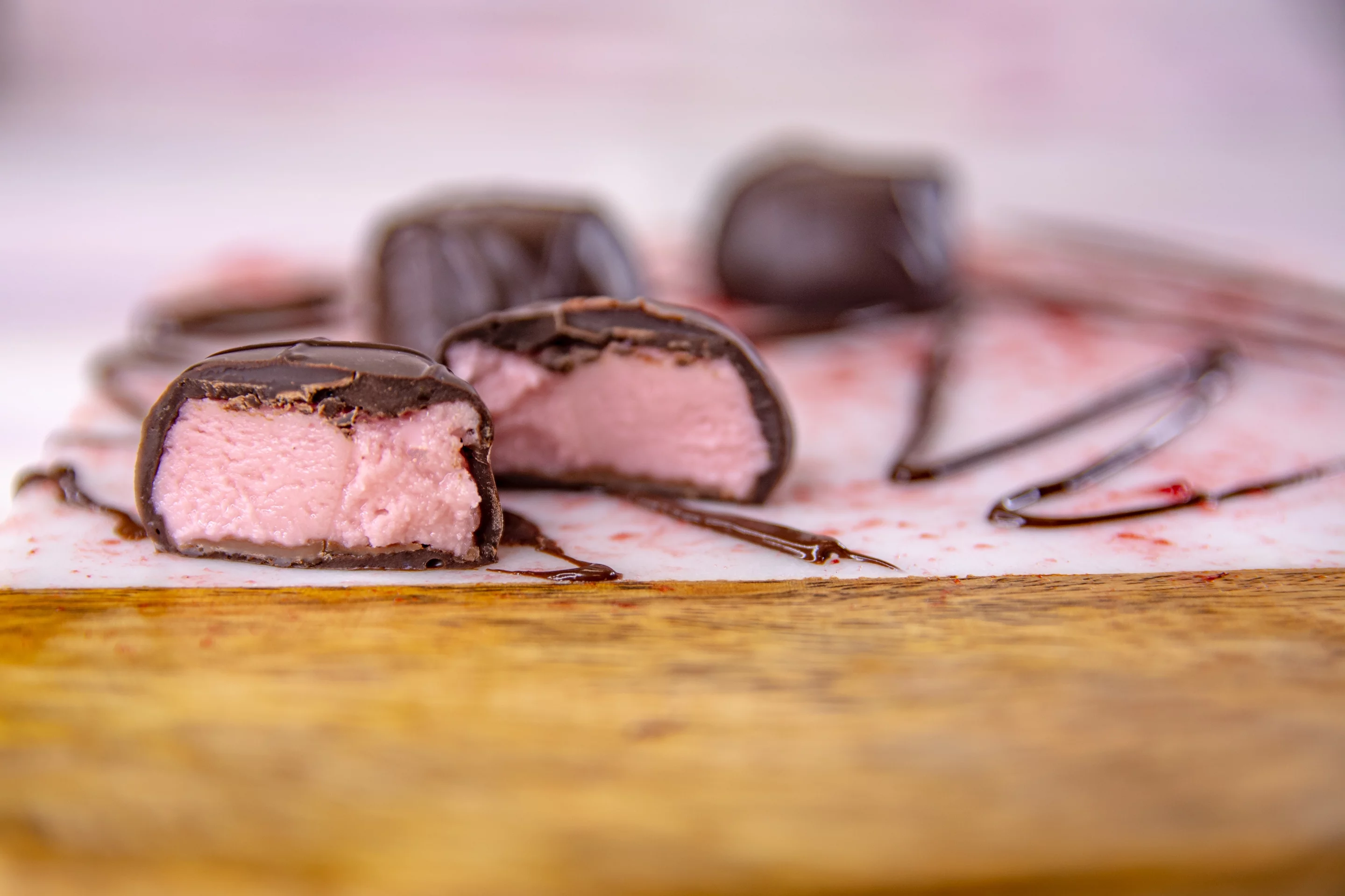 Wockenfuss Candies Raspberry Creams, Dark Chocolate - 1lb