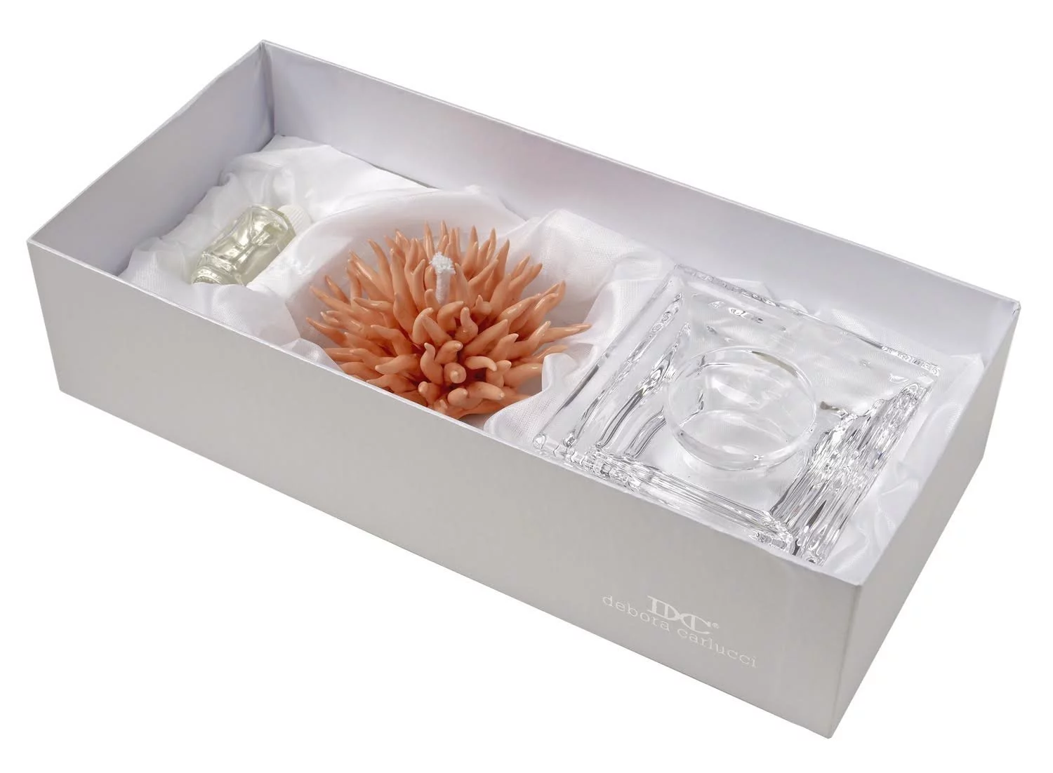 Debora Carlucci Italian Decorative Crystal Diffuser with Porcelain Coral Top Aria Mediterranea Scent Included (Peach)