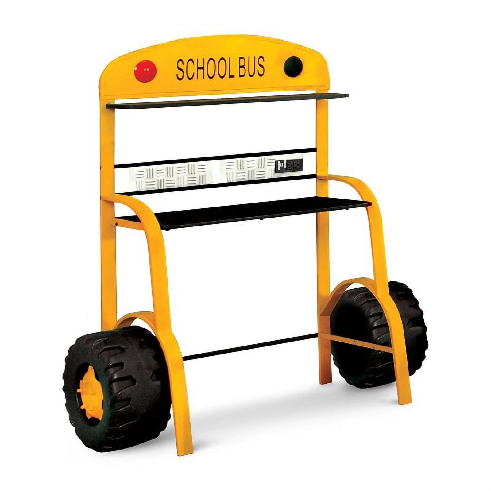 Furniture of America Rowell Novelty Metal Kids Desk with Stool in Yellow