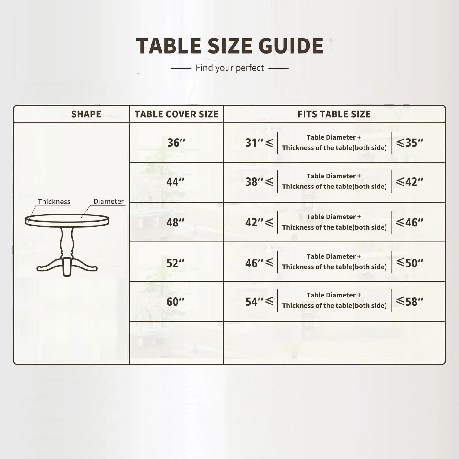 Wllo0ord Round Tablecloth with Elastic Edged,Merry Christmas Black and White Checkered Red and White Plaid Reusable Tables Cover for Kitchen Dining Party Picnic White