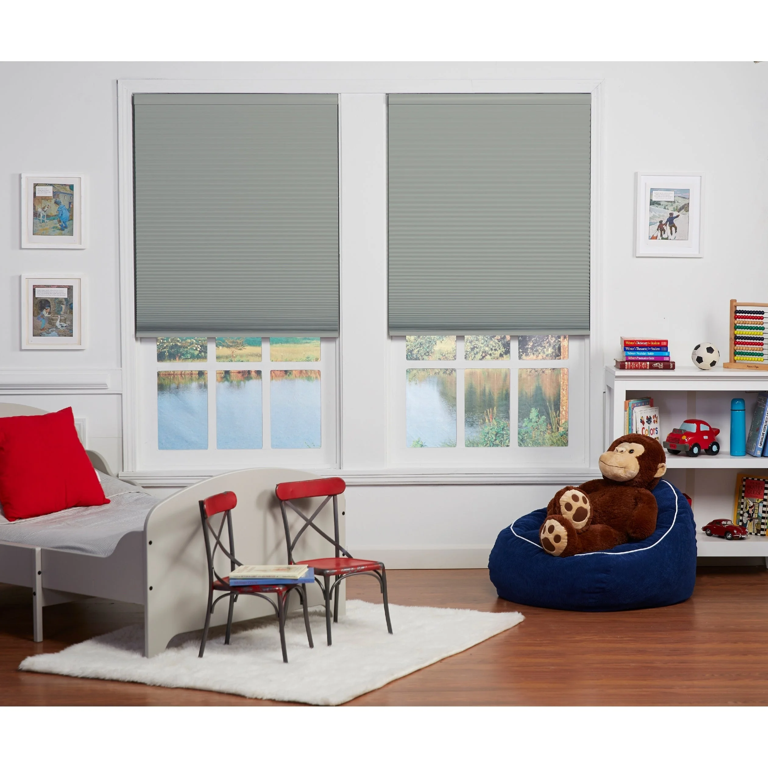 Regal Estate  Grey/White 48-inch Long Cordless Blackout Cellular Shade 60 - 69 Inches 62.5 x 48