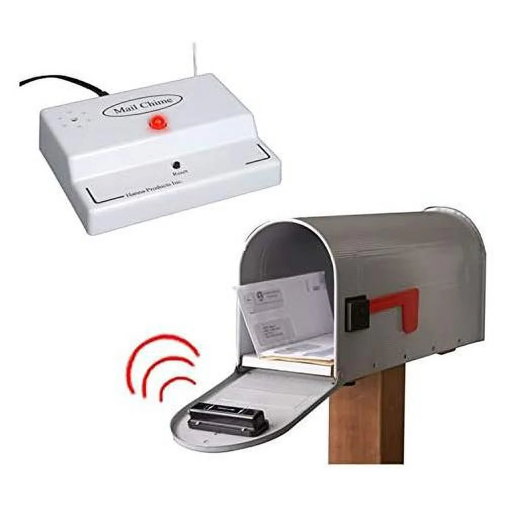 Mail Chime Mailbox Notification System – Mailbox With Wireless Transmitter & Audible Arrival Alert Receiver With Bright LED Light