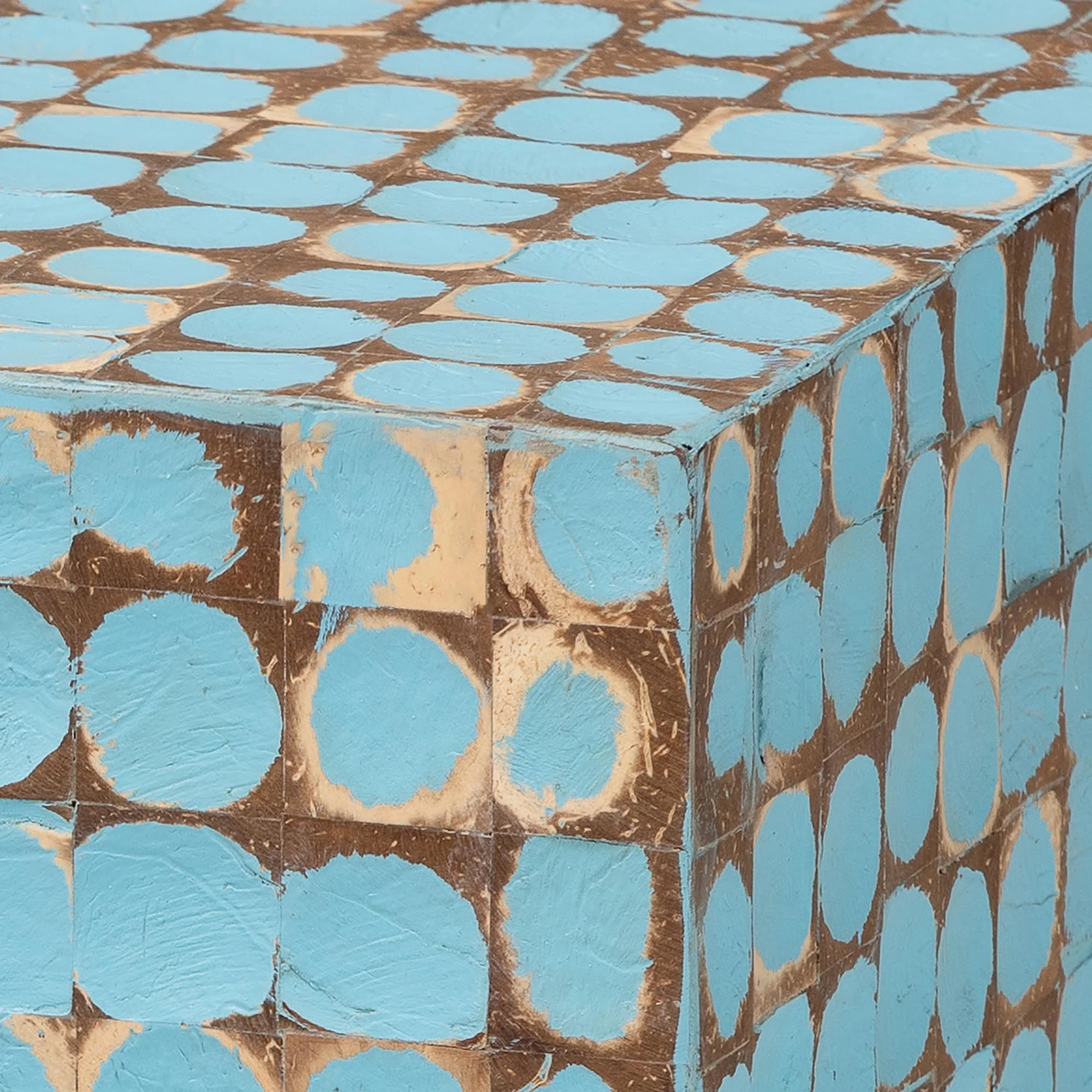 bali & pari Janella Boho End Table, Square, Sky Blue