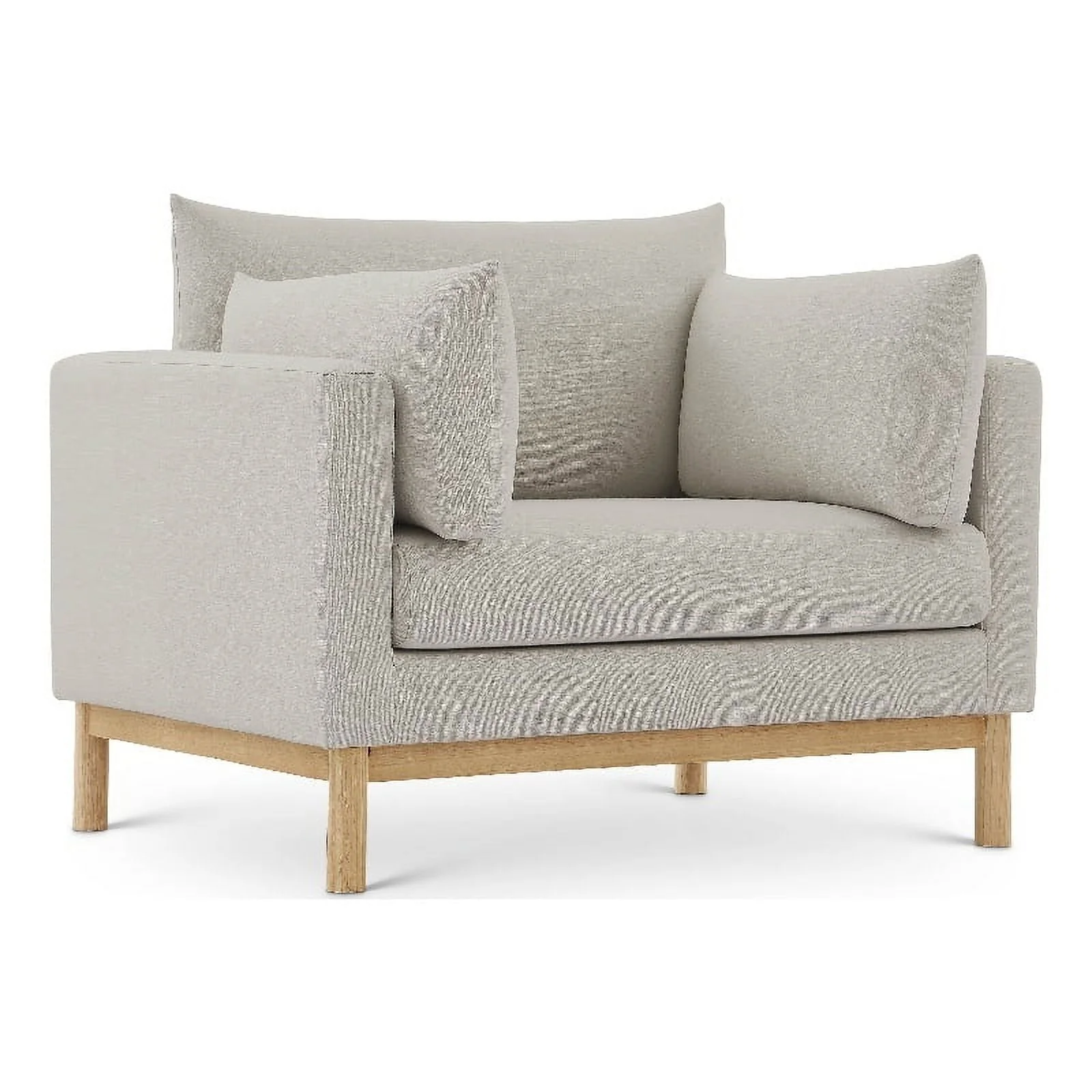 Meridian Furniture Langham Beige Linen Textured Fabric Chair