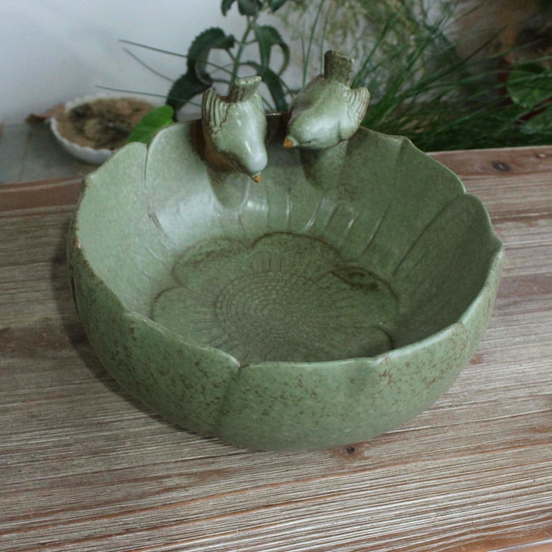 LivNxt Ceramic Large Planter - Antique Glazed Bowl Lotus Pot