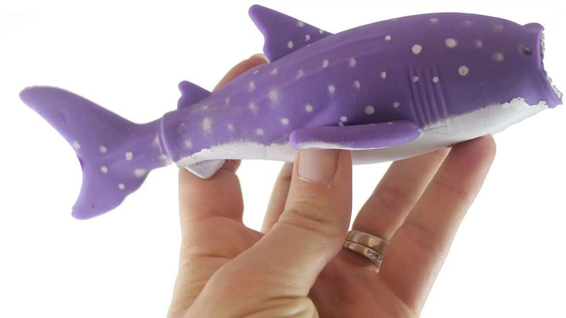 1 Purple Spotted Sand Filled Squishy Shark - Moldable Sensory, Stress, Squeeze Fidget Toy ADHD Special Needs Soothing Ocean Animal OT
