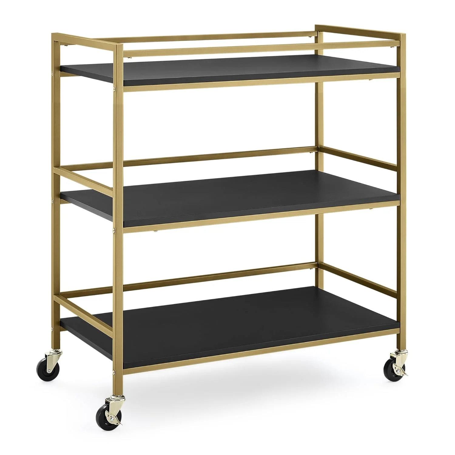 HYUN Jade Changing Table/Cart, Ebony Melamine/Bronze