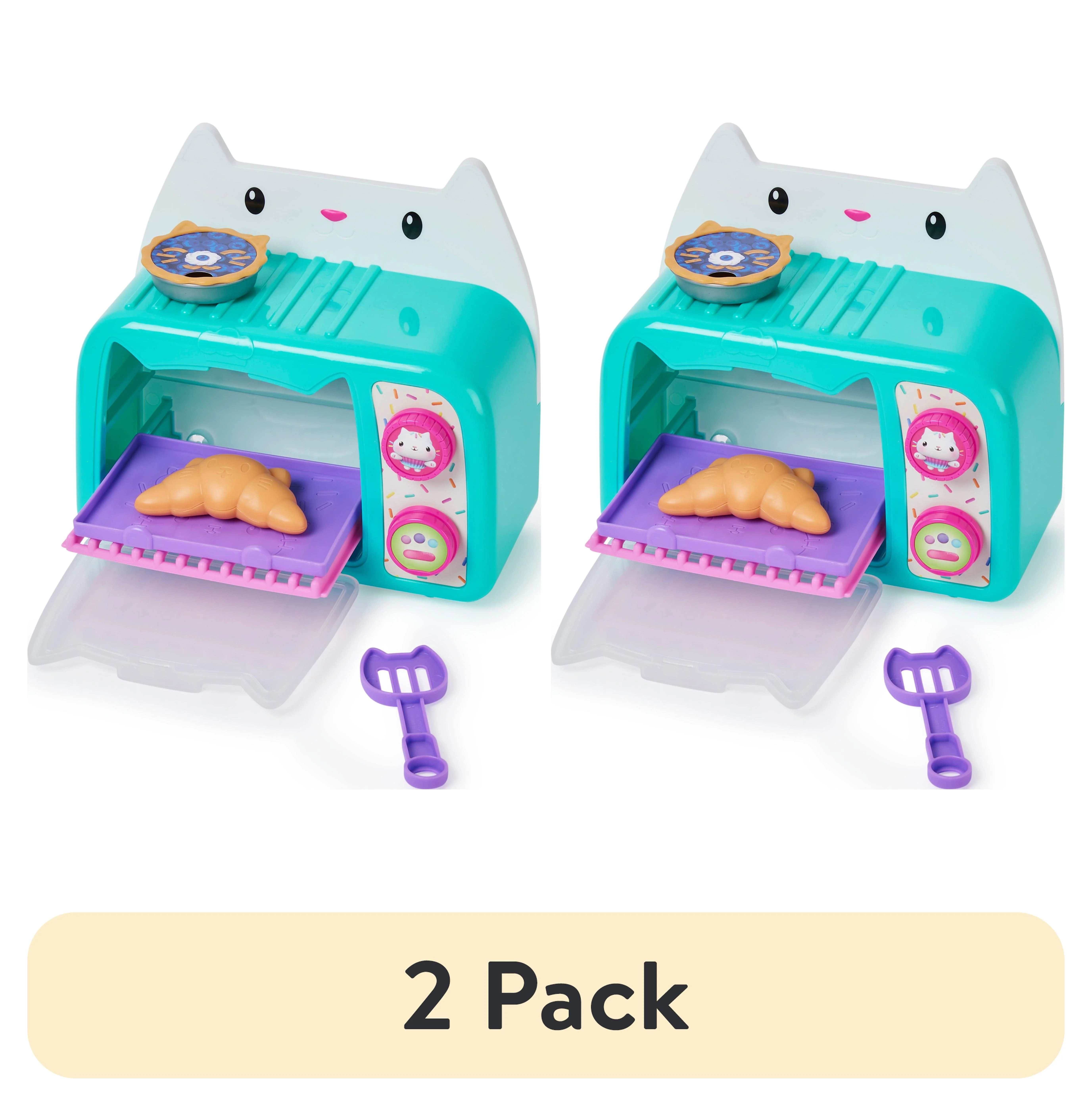 (2 pack) Gabby’s Dollhouse, Bakey with Cakey Toy Oven with Lights and Sounds