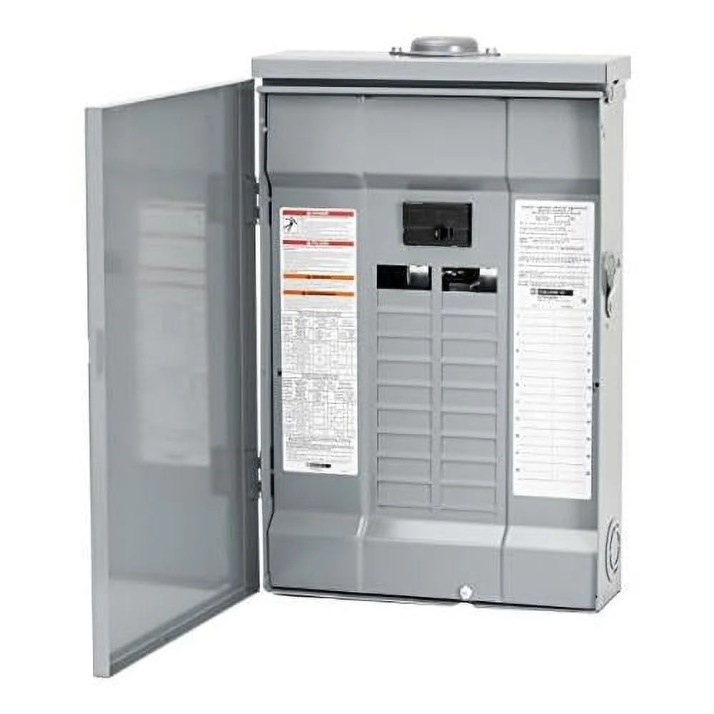 Square D - HOM2040M100PRB Homeline 100 Amp 20-Space 40-Circuit Outdoor Main Breaker Load Center (Plug-On Neutral Ready), ,