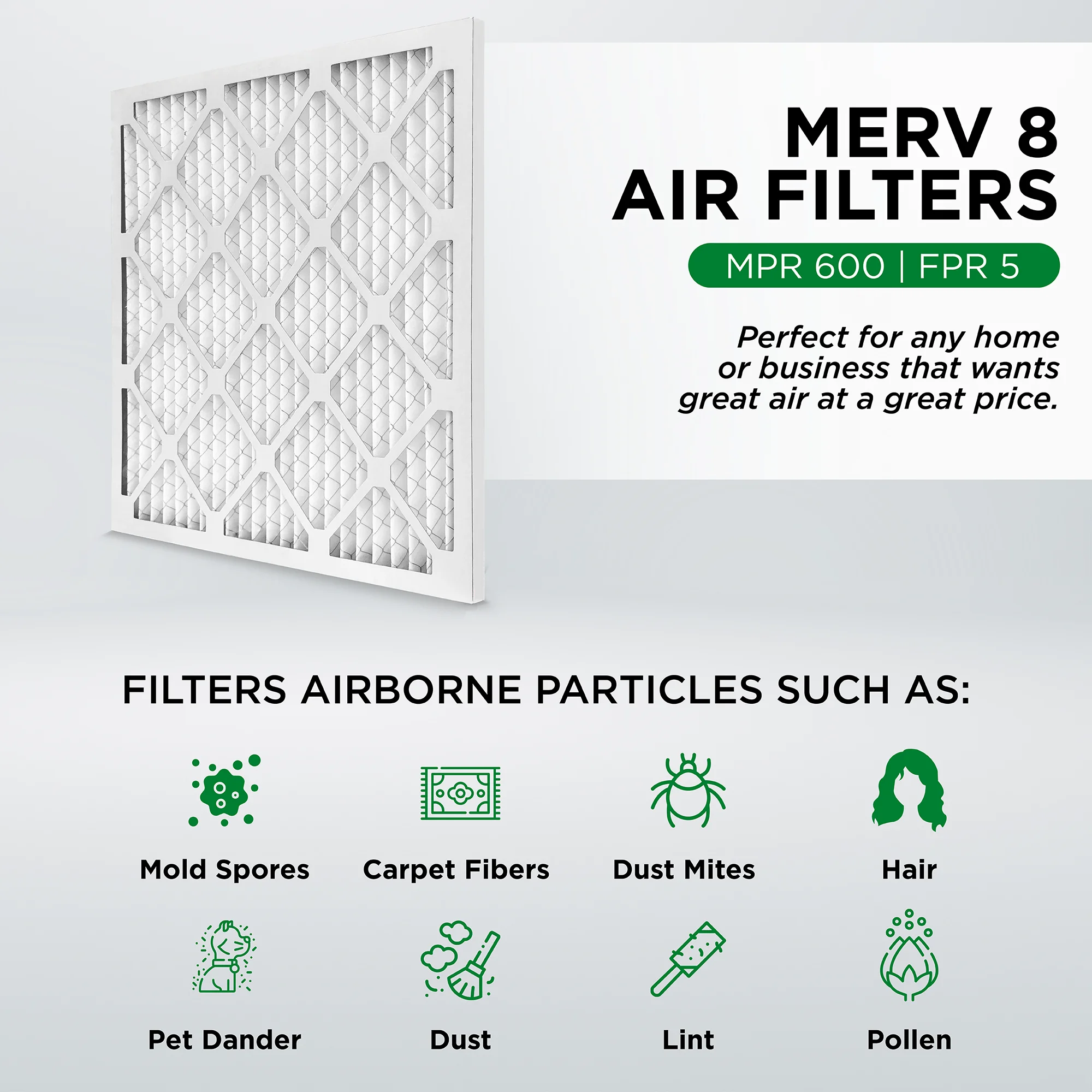 Pamlico Air 12x24x4 MERV 8 Pleated AC Furnace Air Filters. 3 Pack. (Actual Size: 11.38 x 23.38 x 3.75 Inches)