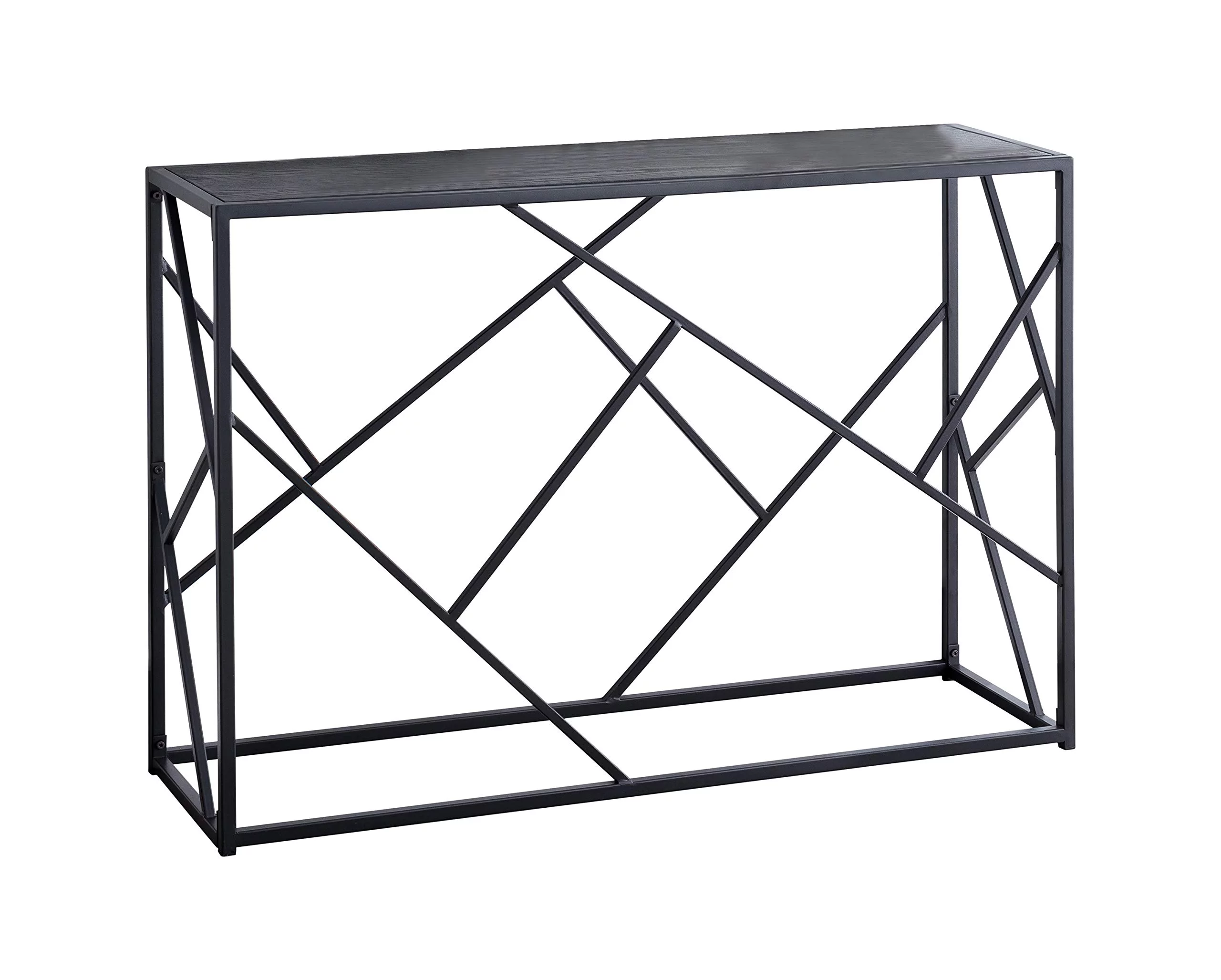 Kings Brand Furniture Modern Metal/Wood Console Table for Entryways and Living Rooms (Black/Gray)