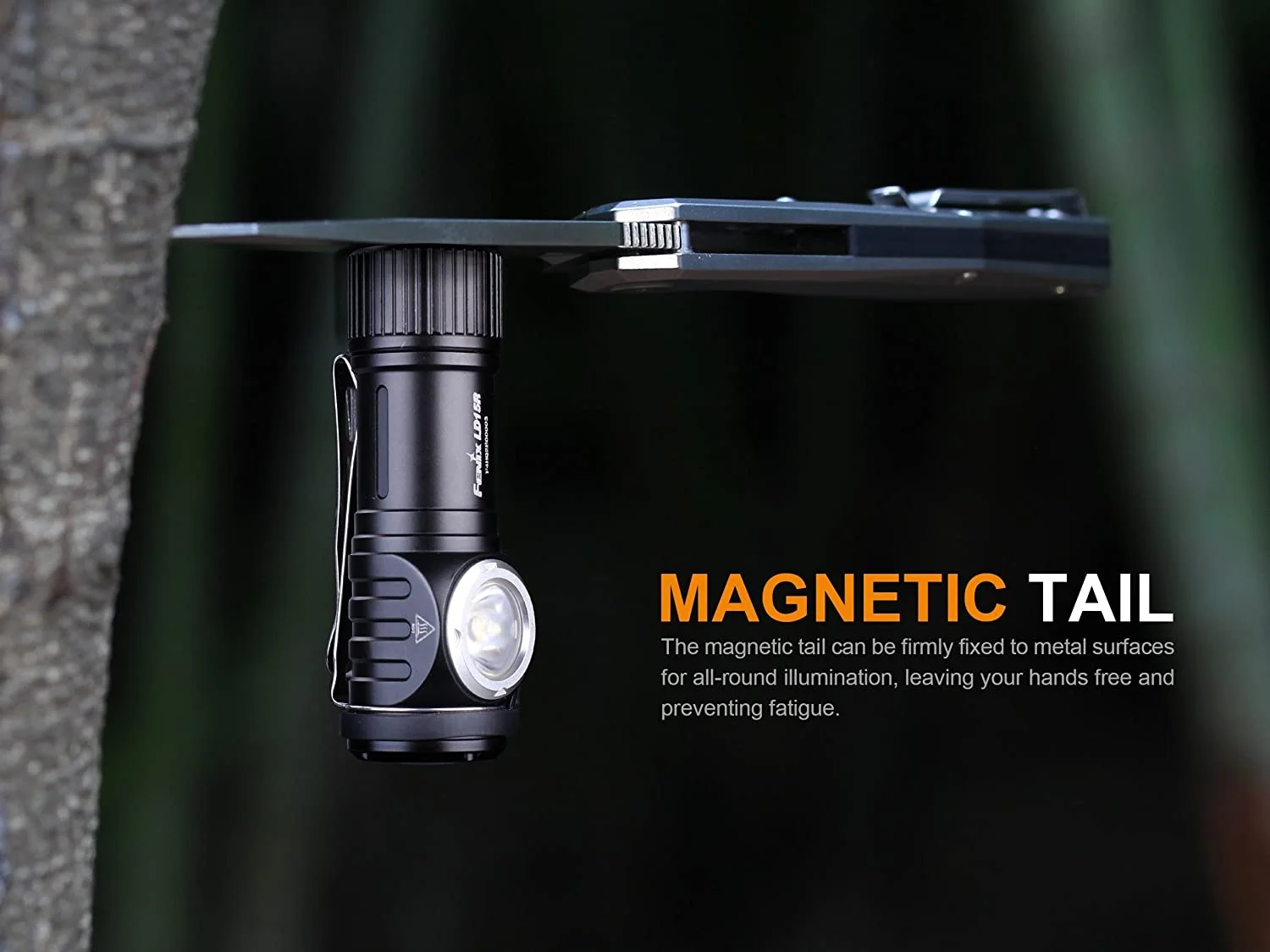 Fenix LD15R Right-Angle Flashlight, 500 Lumen Rechargeable White & Red LEDs Ultra Compact Mini Size, with Clip and LumenTac Organizer