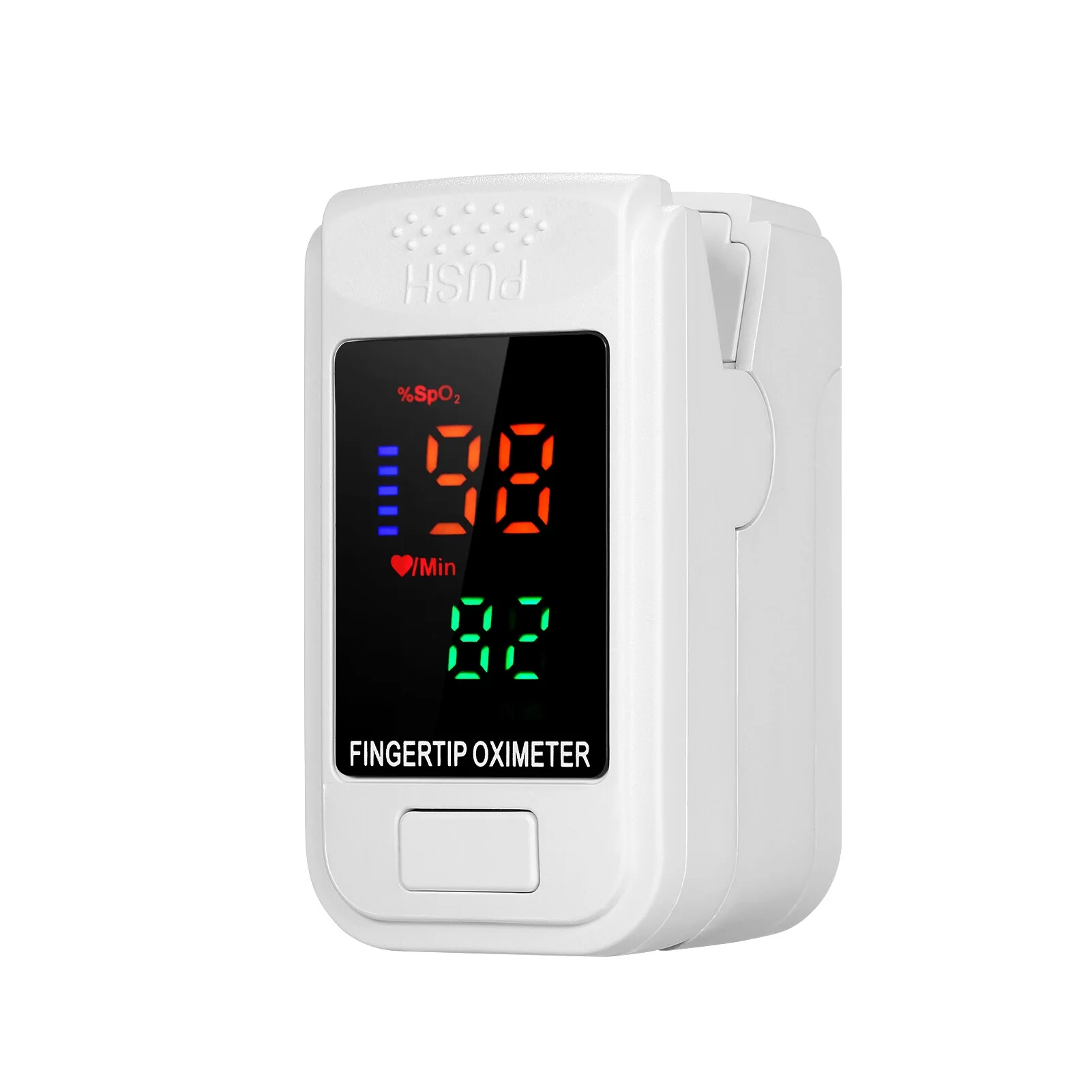 Fingertip Pulse Oximeter with Lanyard Portable Blood Oxygen Saturation & Pulse Rate Monitor 2-way Rotating Color LED Display Auto off SpO2 Monitor for Elderly Sports Home Travel Outdoor