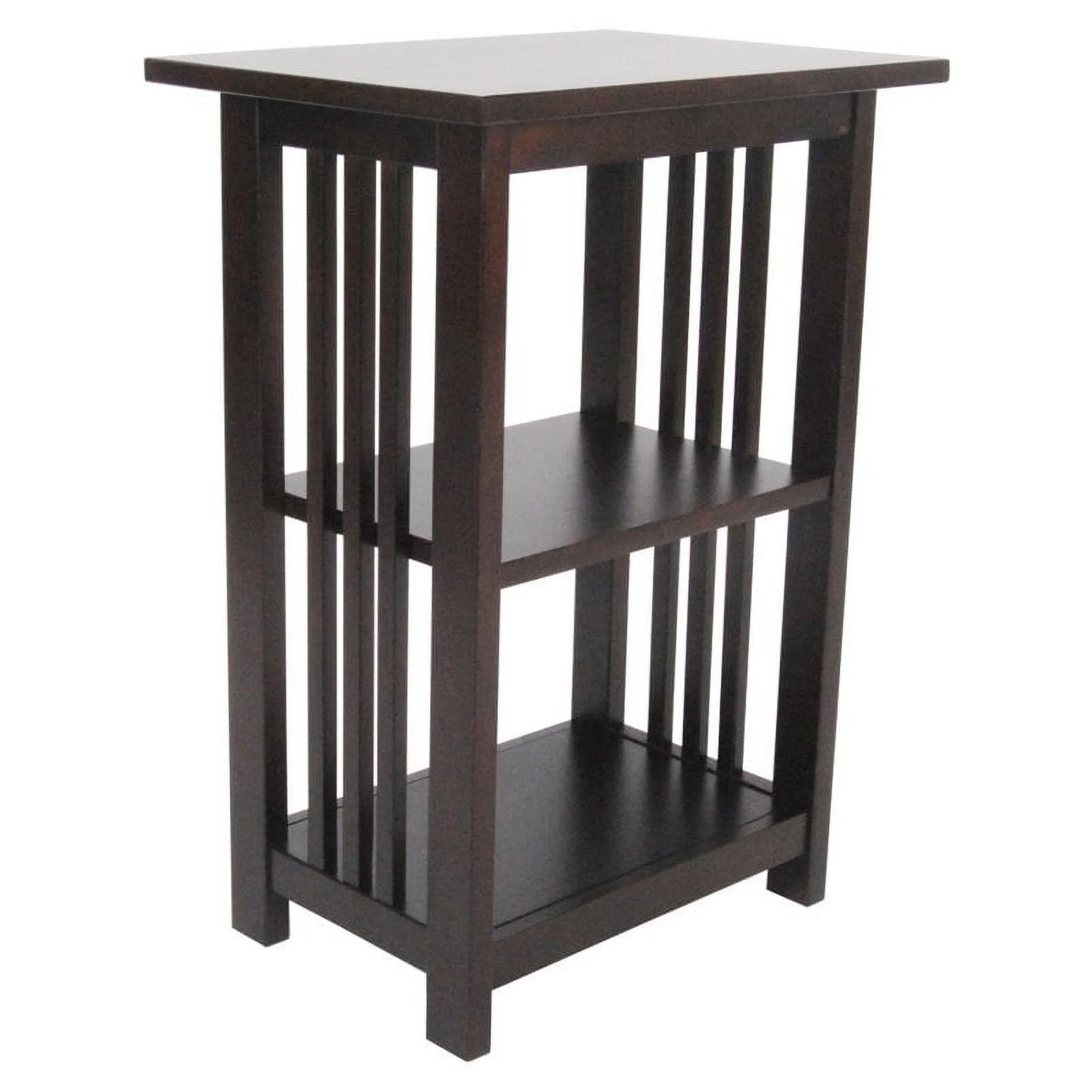 Home Square 2-Shelf Wood End Table in Espresso Finish - Set of 2