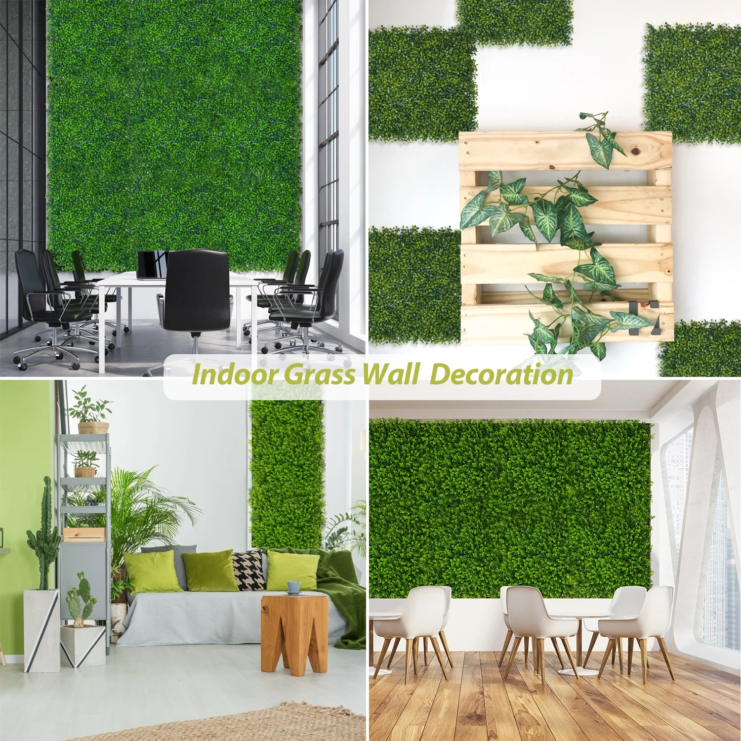 Artificial Boxwood Grass Wall 12 PCS 20”X20”Privacy Fence Panels Greenery Backdrop Wall
