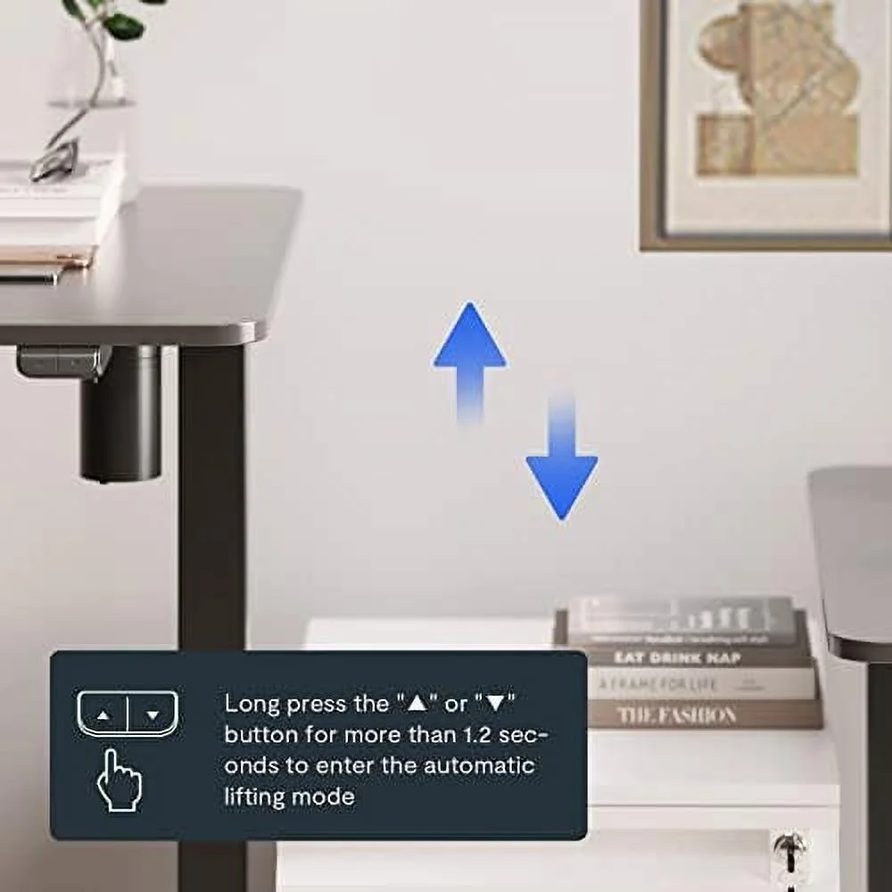 SQRTYR Standing Desk Height Adjustable Desk Electric Sit Stand Desk Home Office Table (55x28 Black+Maple 2 Packages)