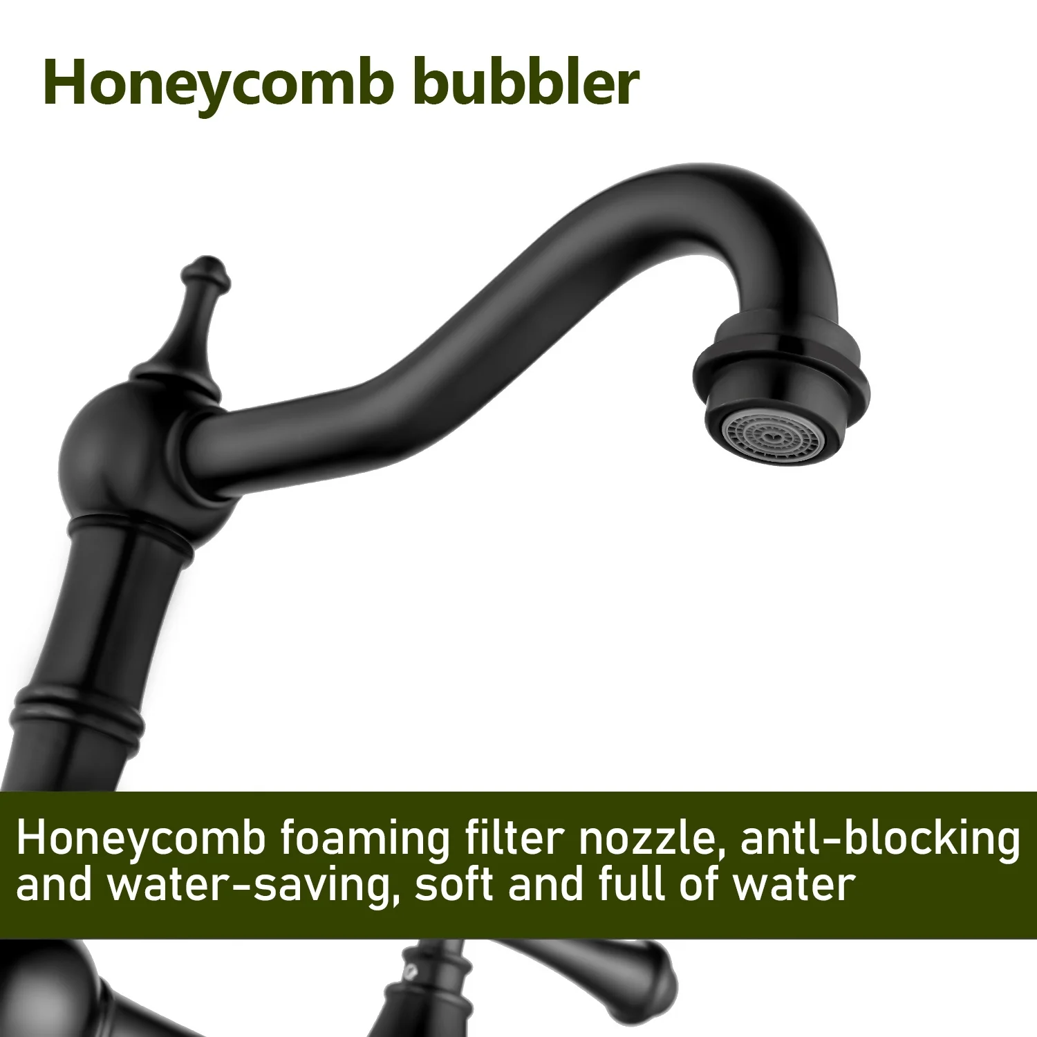 YLtoohoom Bridge Dual Handles Kitchen Faucet With Pull-Out Side Spray in