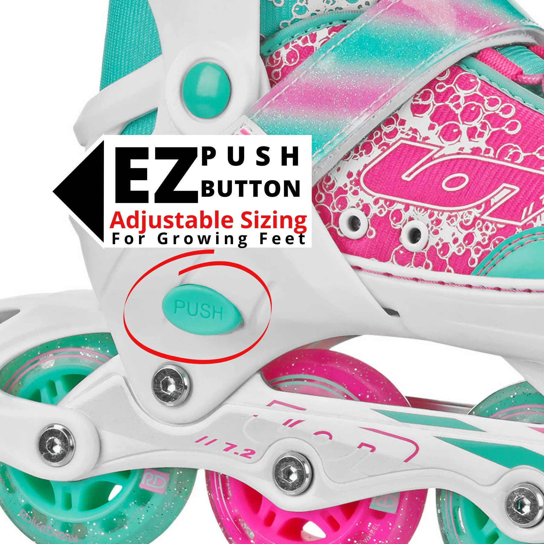 Roller Derby ION 7.2 Girl's Adjustable Inline Skate