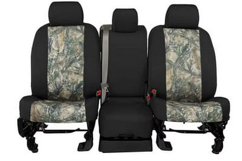 CalTrend Rear Solid Bench TRUETIMBER Seat Covers for 1999-2004 Ford Mustang - FD313-71KT MC2 Insert with Black Trim