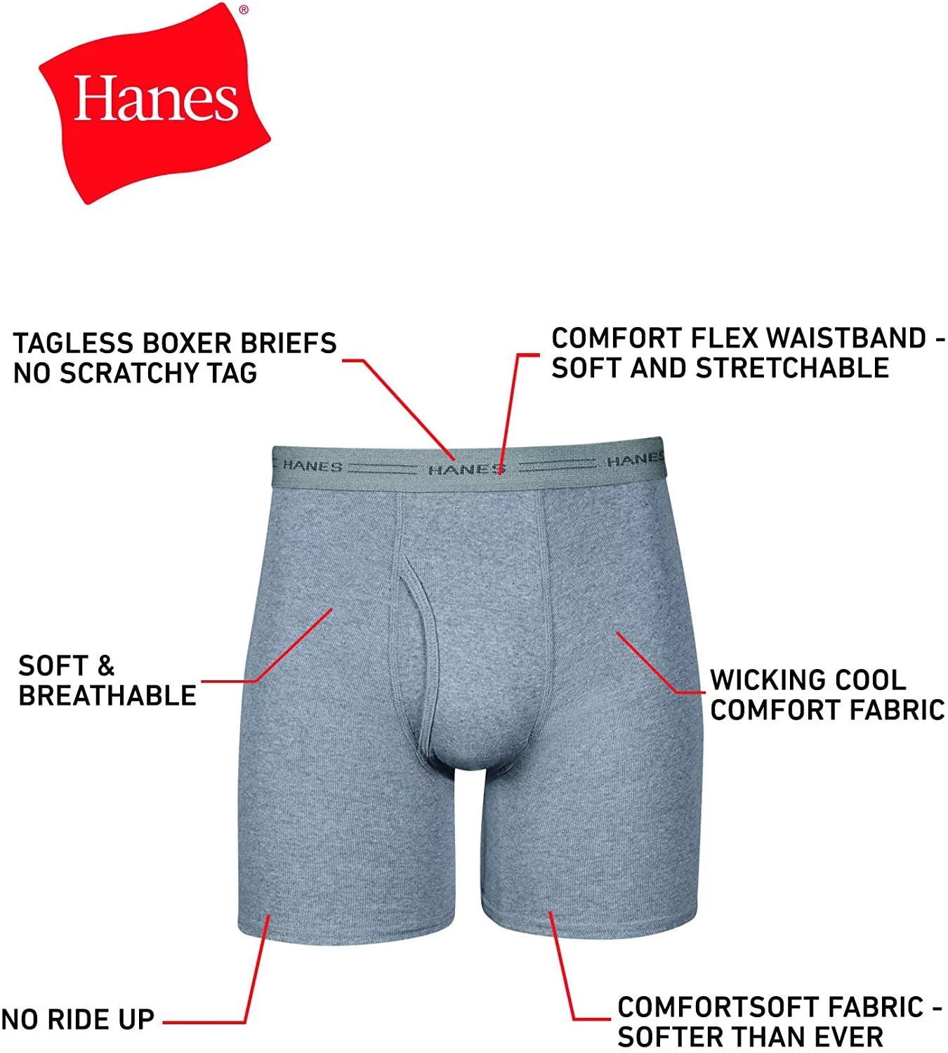 Hanes Men's Cool Dri Tagless Boxer Briefs With Comfort Flex Waistband, Multipack, 10 Pack - Assorted, Small