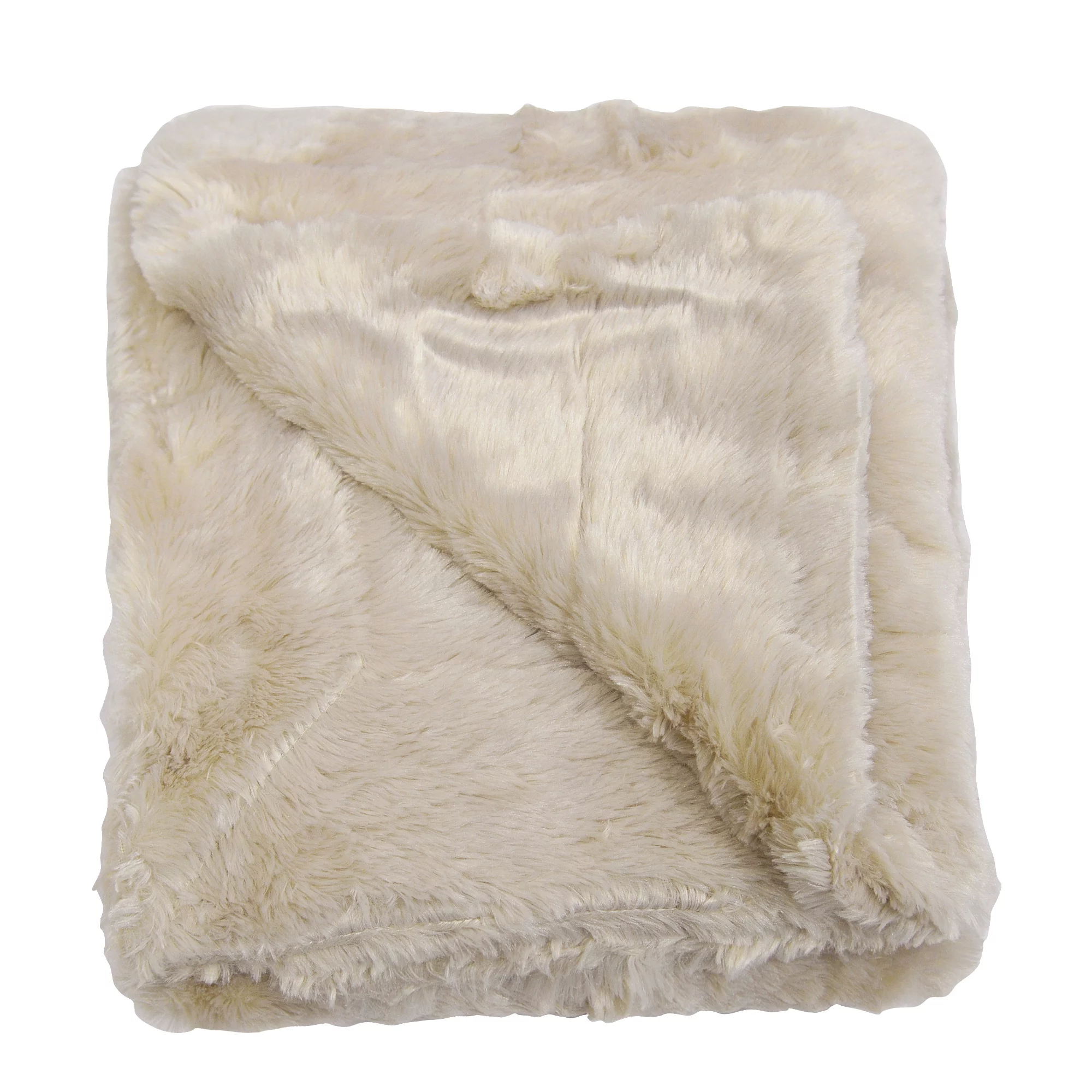 Home Soft Things Serengeti Double Sided Faux Fur Throw - Oatmeal - 70